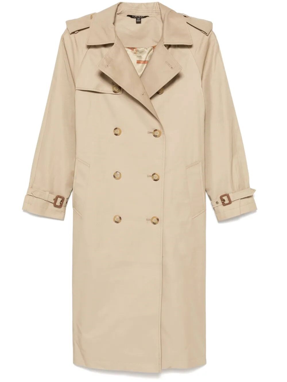 Ralph Lauren Belted Double Breasted W Ns44 Lined Coat In Nude
