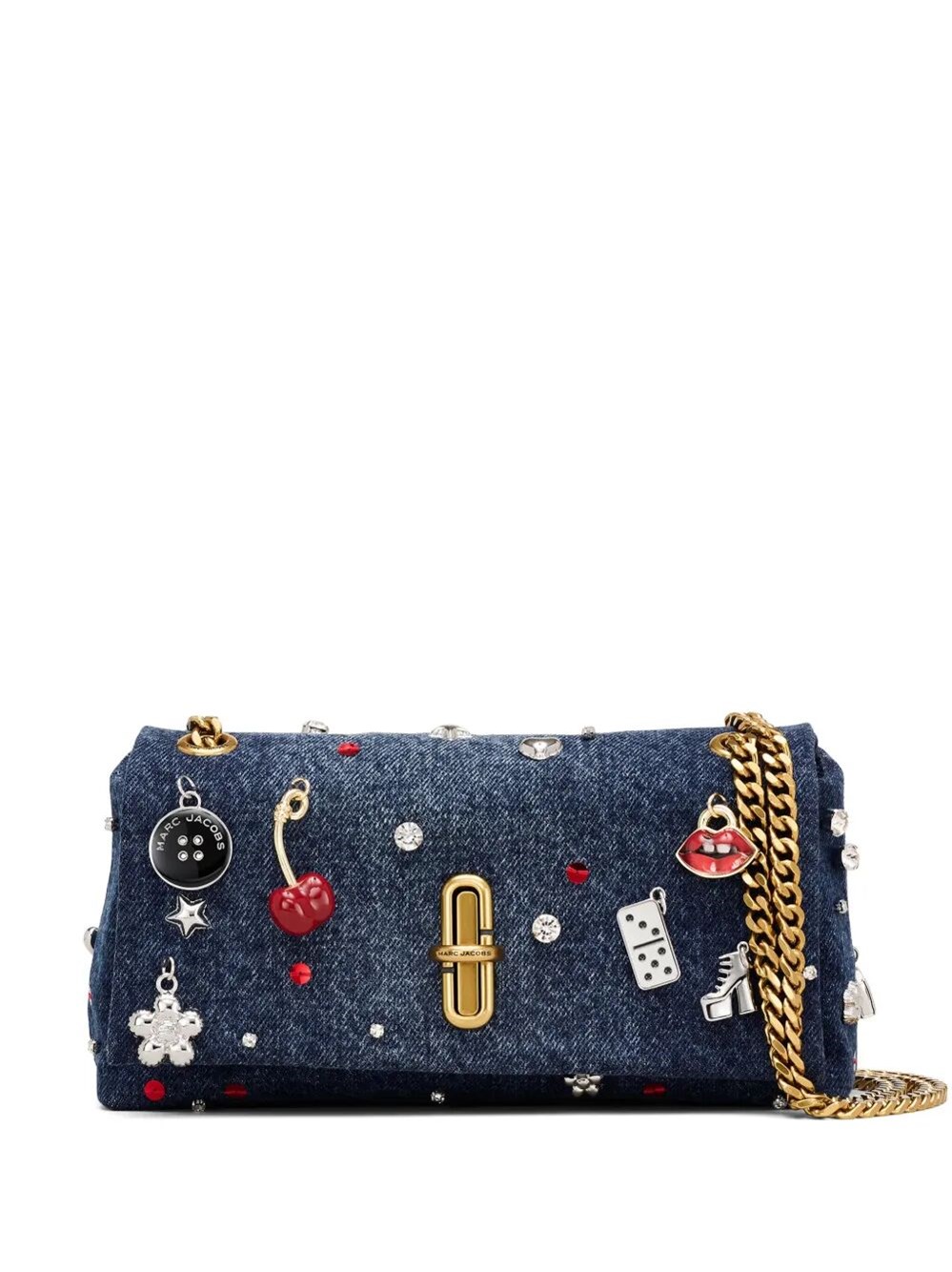 Marc Jacobs "the Dual Chain Mini Bag" Denim Mini Bag In Blue