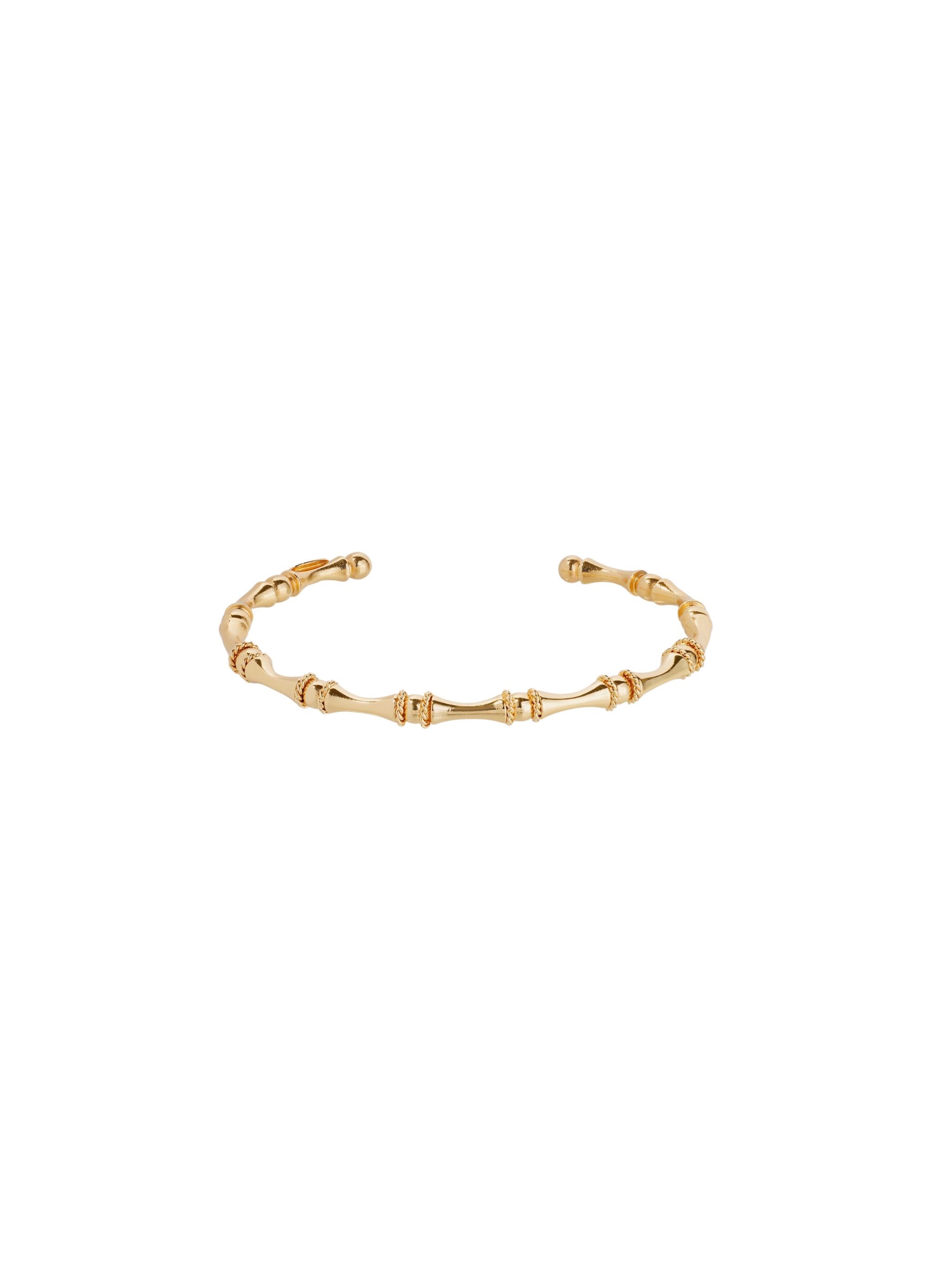 Gas Bijoux "bambou" Gold Plated Bracelet In Silver