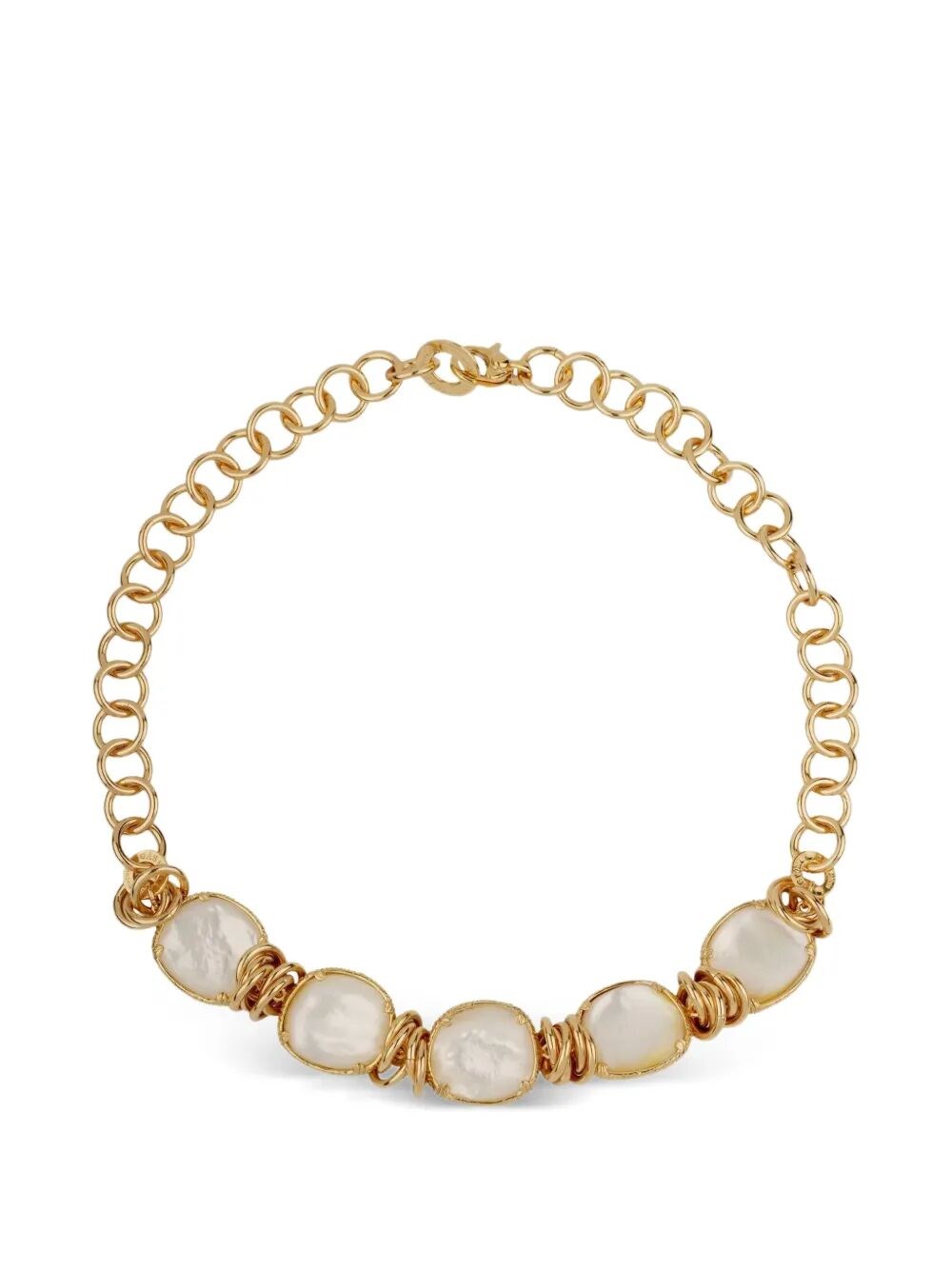 GAS BIJOUX "Sirena" Old Plated And Mother Of Pearls Necklace