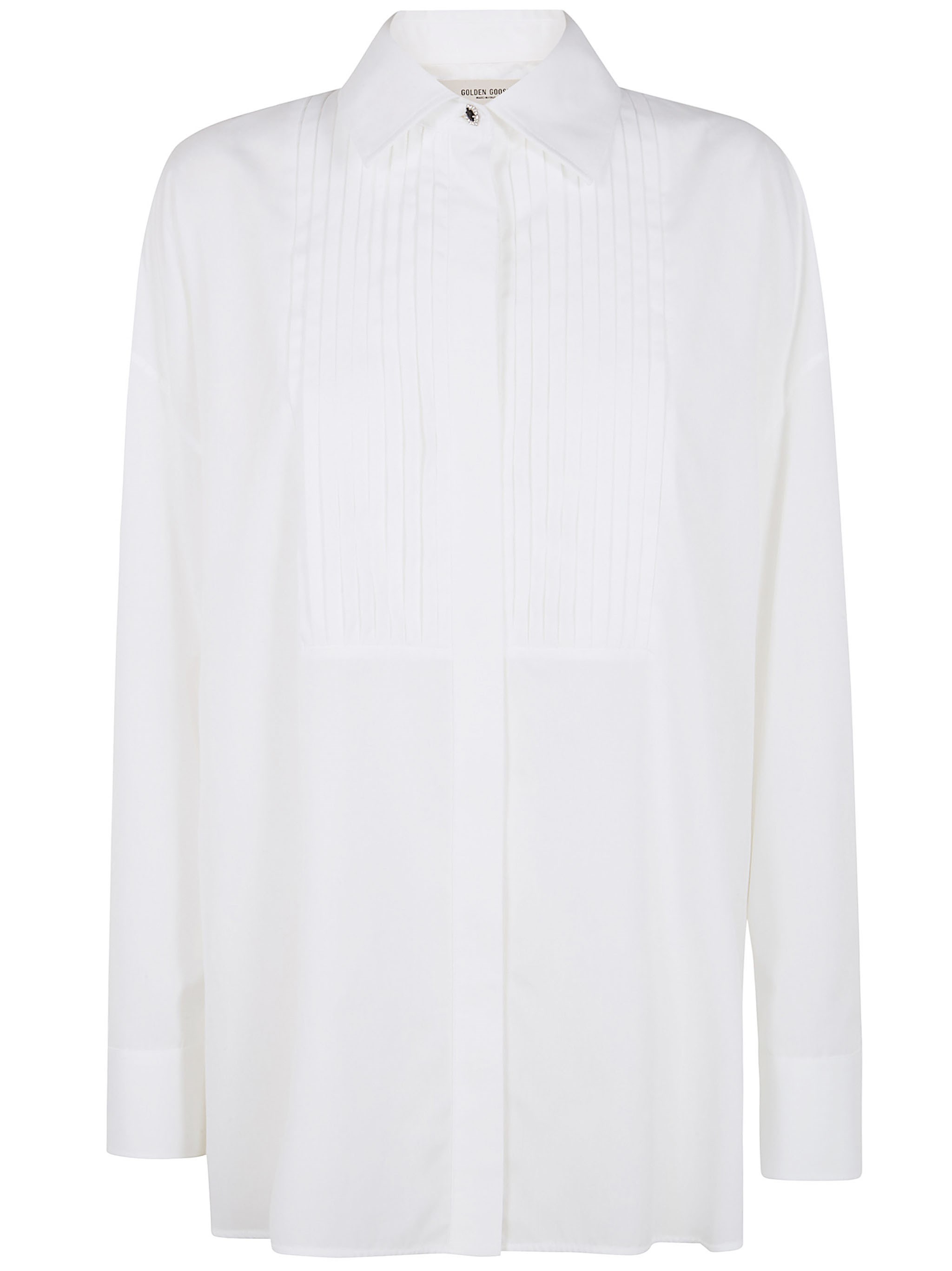 GOLDEN GOOSE "Journey W`S" Over Shirt With Pleated Bib Pollon Cotton P　GOLDEN GOOSE "Journey W`S" プリーツビブ付きオーバーシャ​​ツ ポロンコットン P GOLDEN