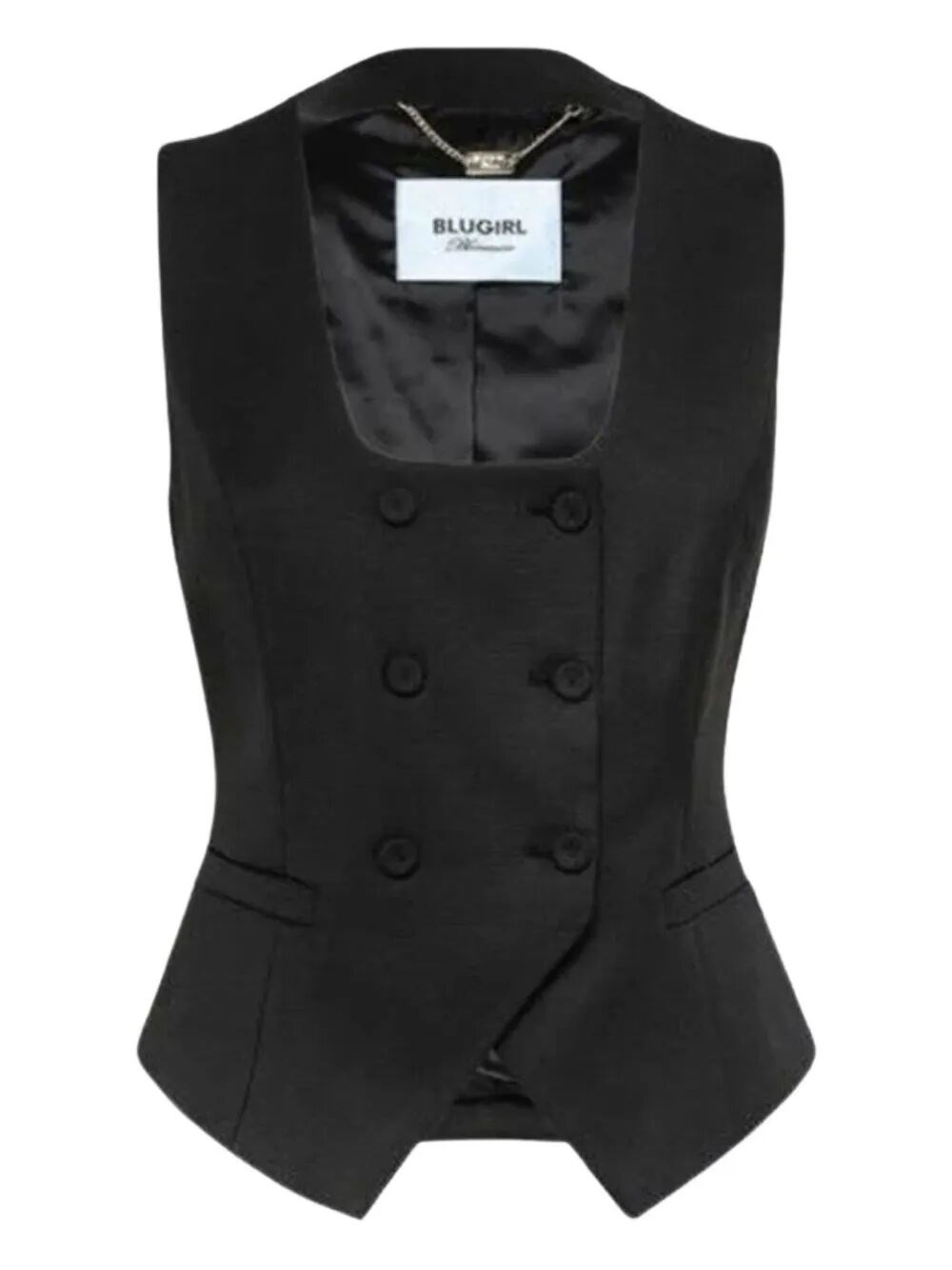 Blugirl Double-breasted Waistcoat In Black