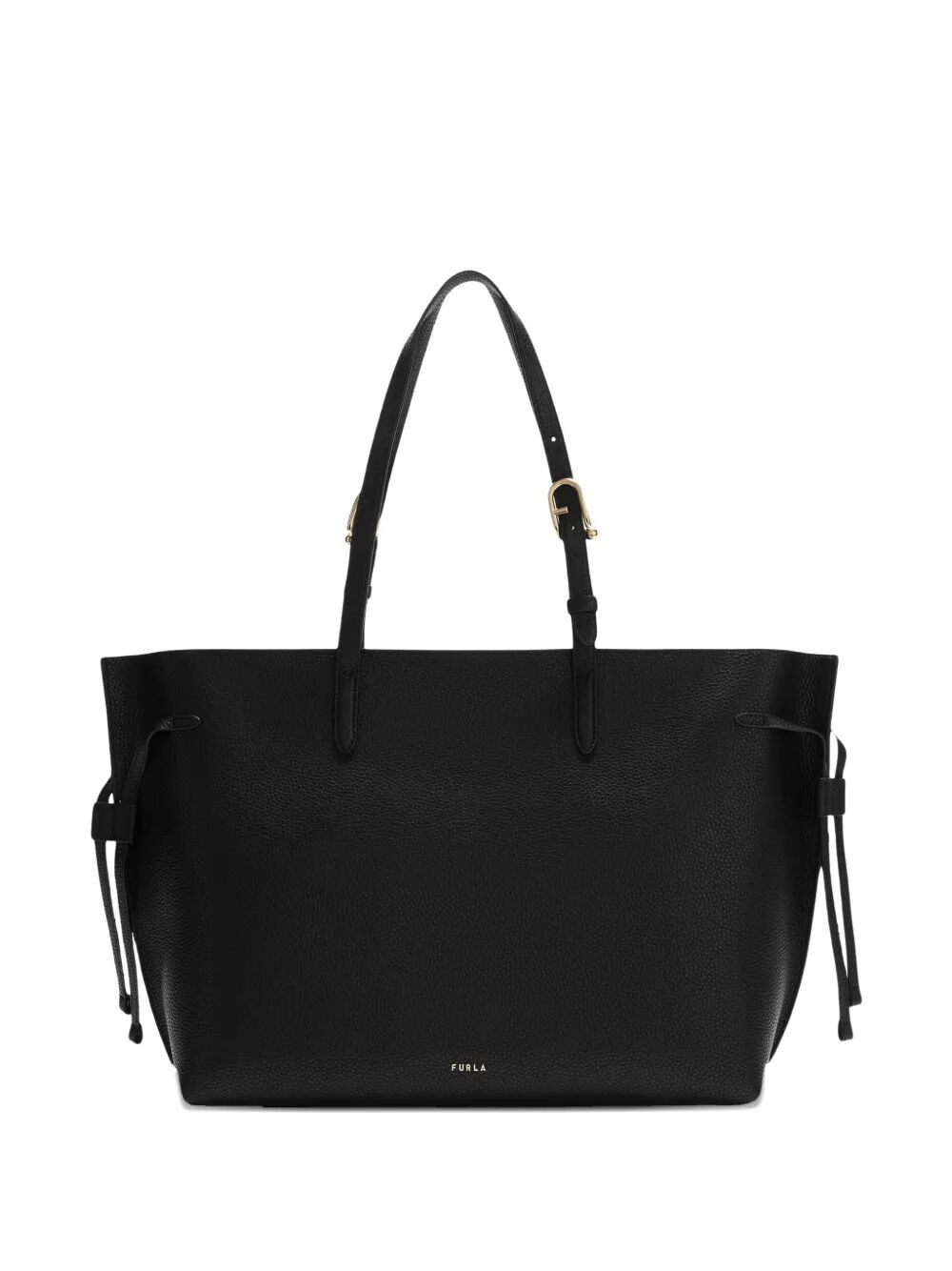 Furla " Ava" Calf Leather Large Tote With Zip Bag