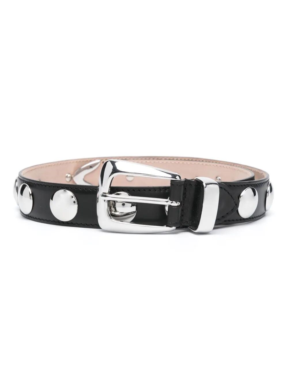 Apuntob "benny" Belt With Studs Silver Buckle 30mm