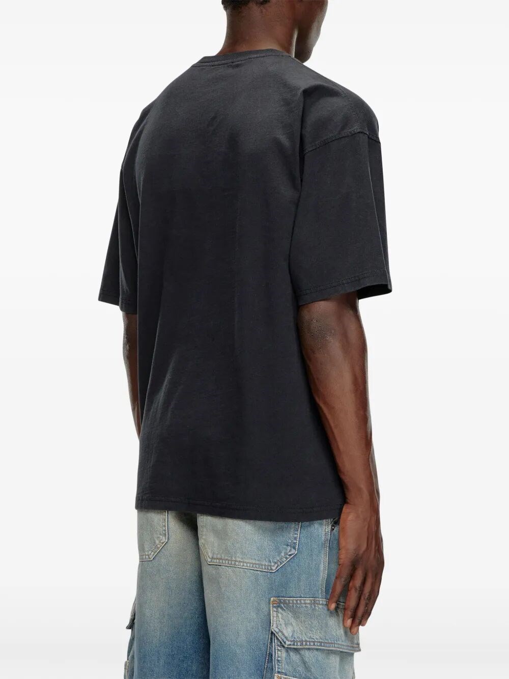 Diesel T-shirt T-boxt Con Logo Floccato In Black