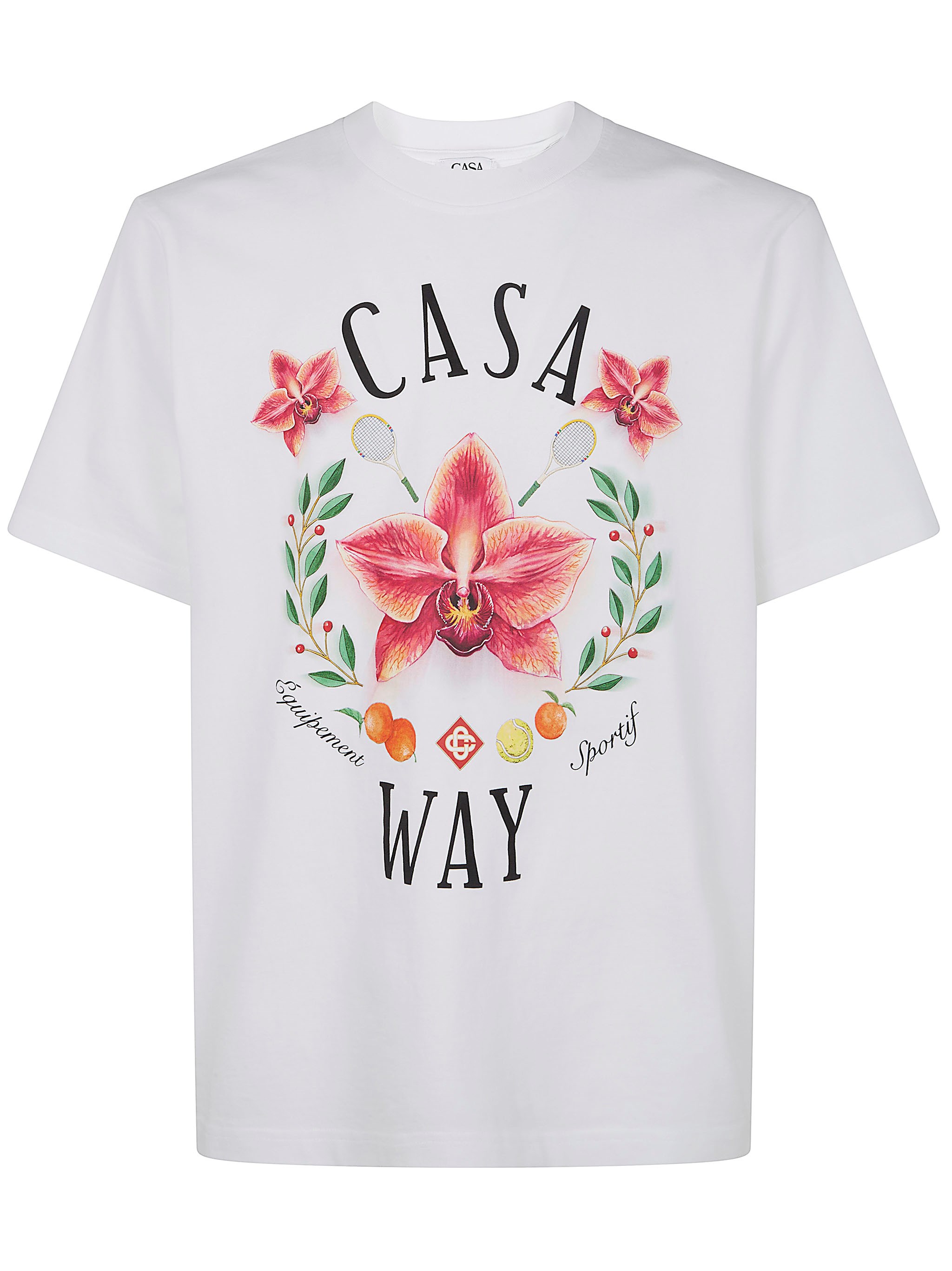 Casablanca Casa Way Orchid Organic Cotton T Shirt In White