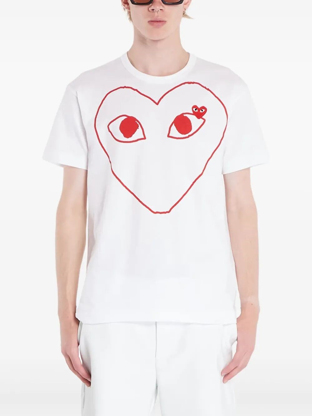 COMME DES GARCONS PLAY "Red Emblem Red Heart" T-Shirt