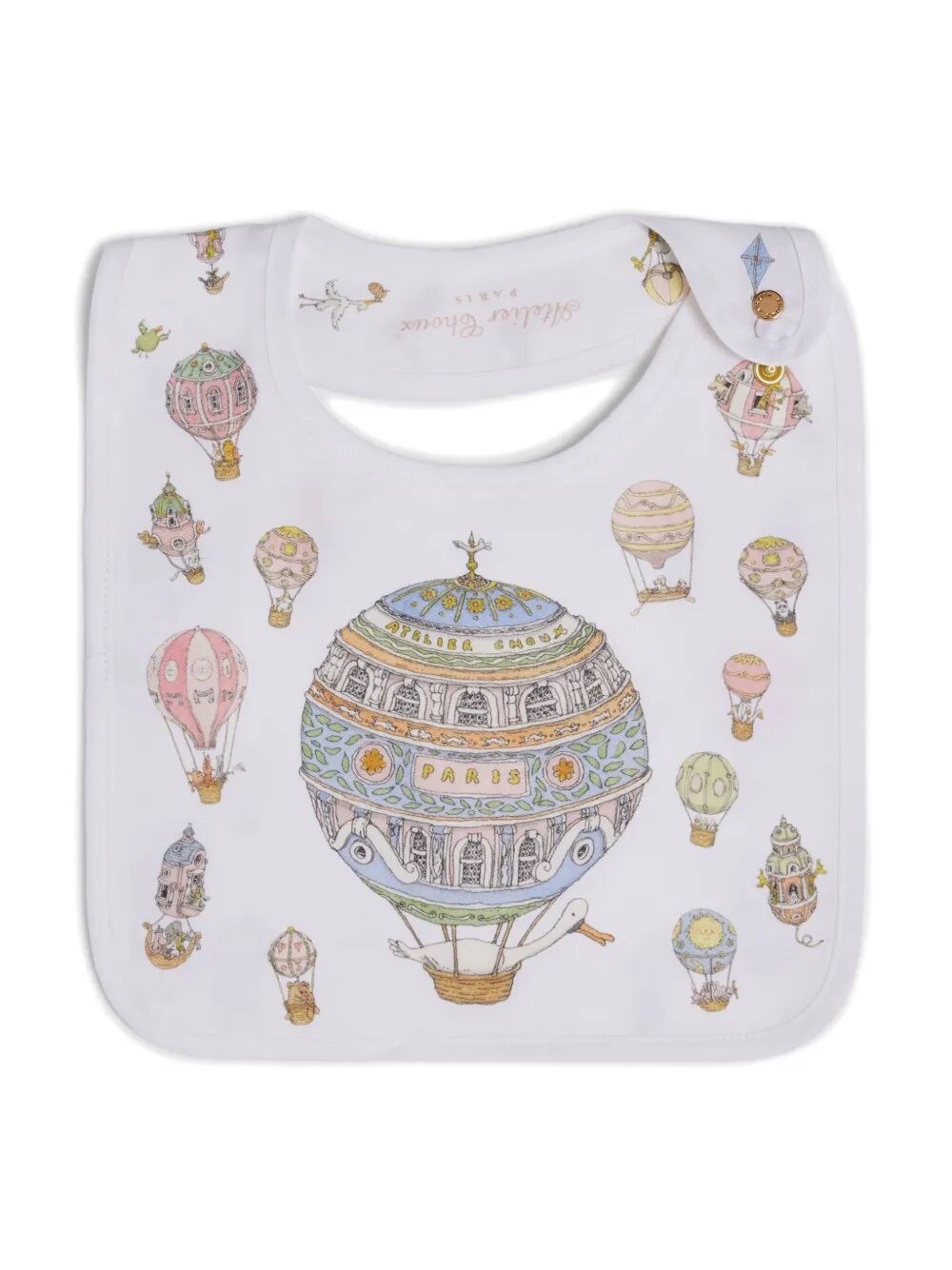ATELIER CHOUX "Hot Air Balloons" Satin Bib