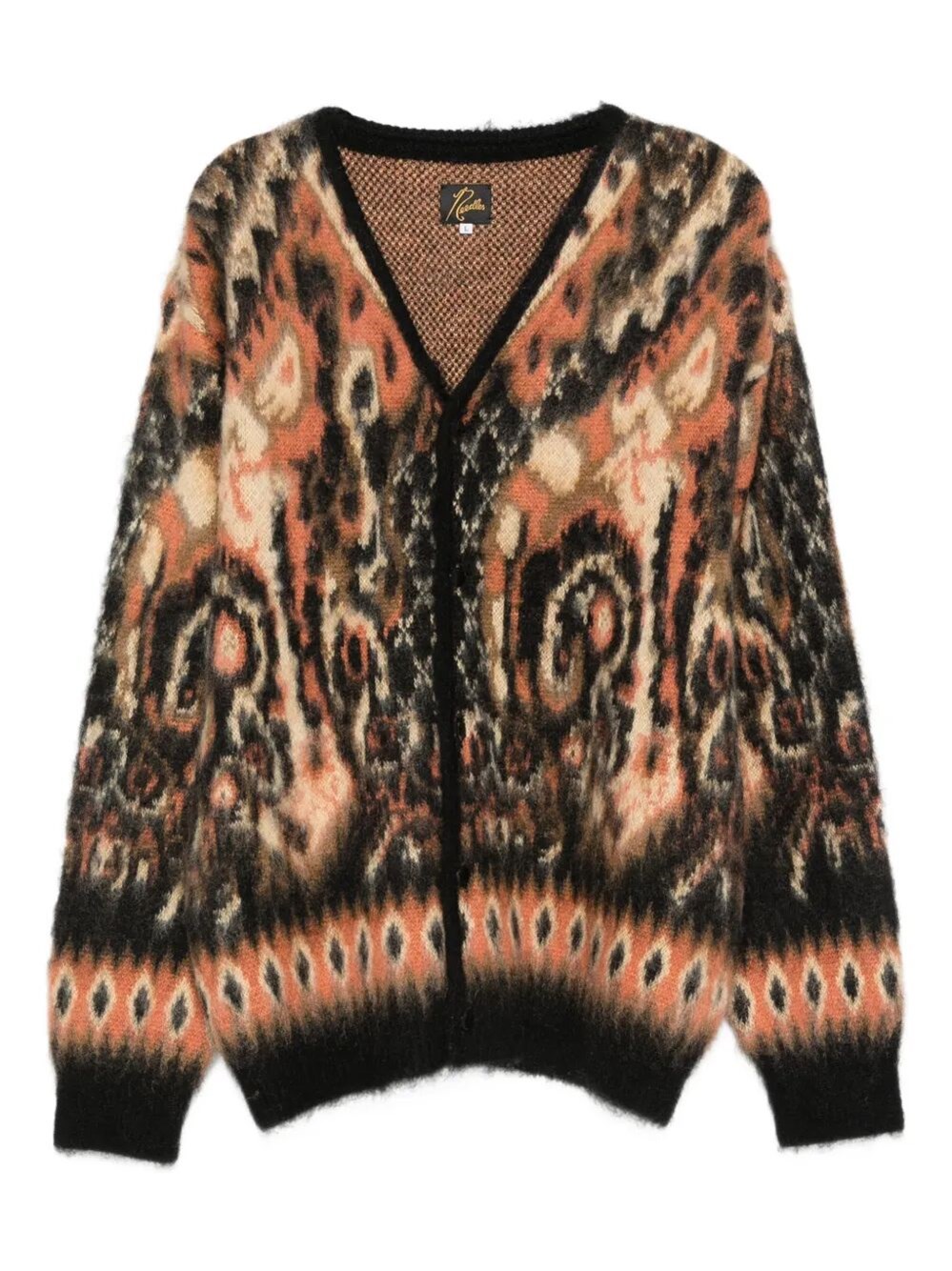 Needles "mohair Paisley" Cardigan In Black