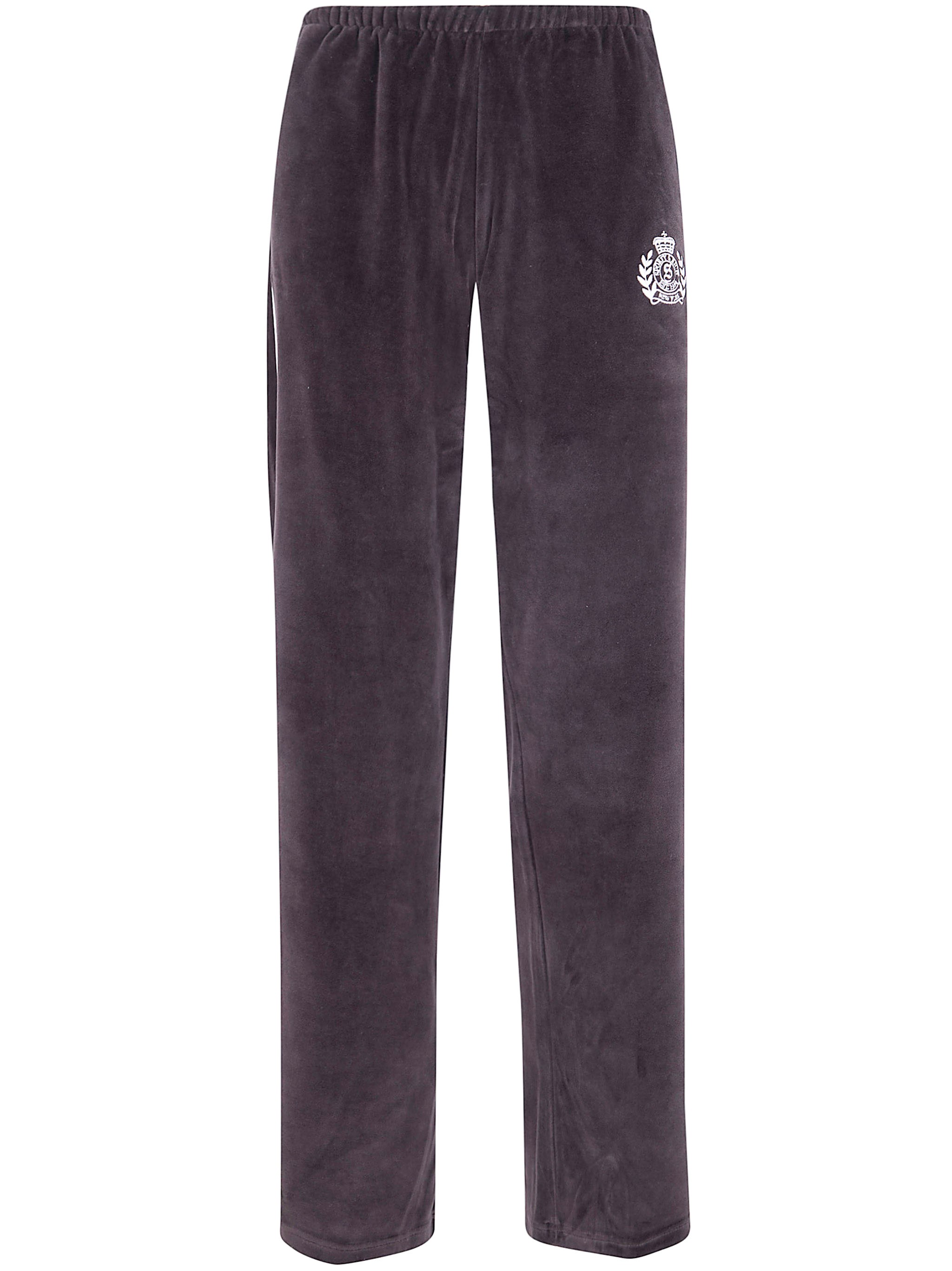 Sporty And Rich "ny Crest" Velour Sweatpant In Brown