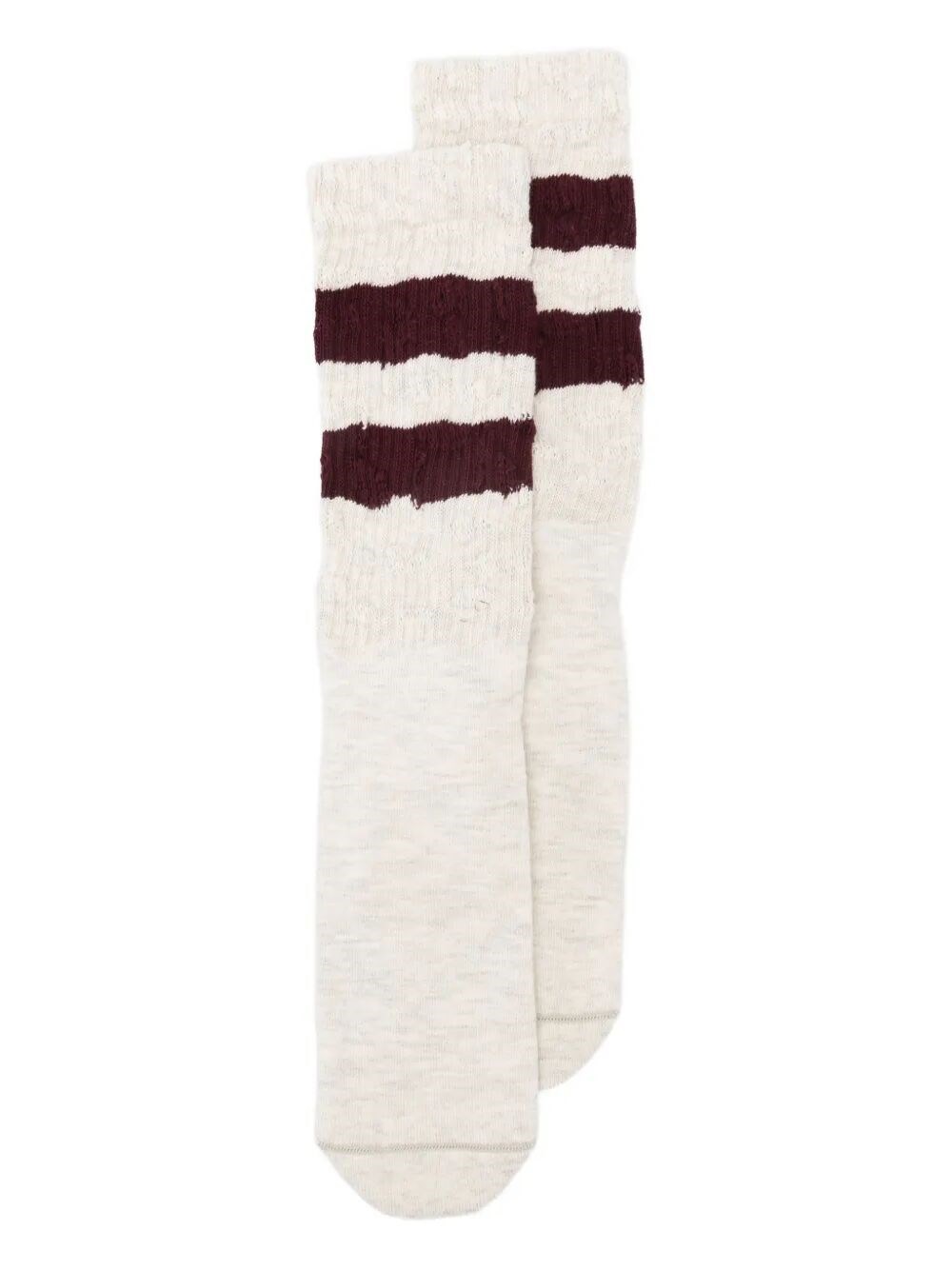 GOLDEN GOOSE Socks High Rib Stripes Ripped　GOLDEN GOOSE ソックス ハイリブ ストライプ 破れ GOLDEN