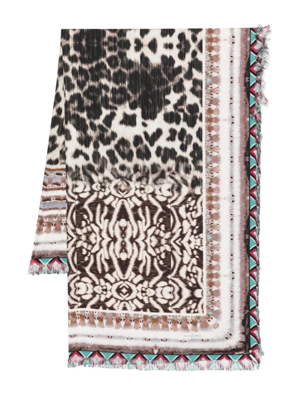 PIERRE LOUIS MASCIA "Aloeuw" 135X195 Cm 4Cm Fringe Scarf