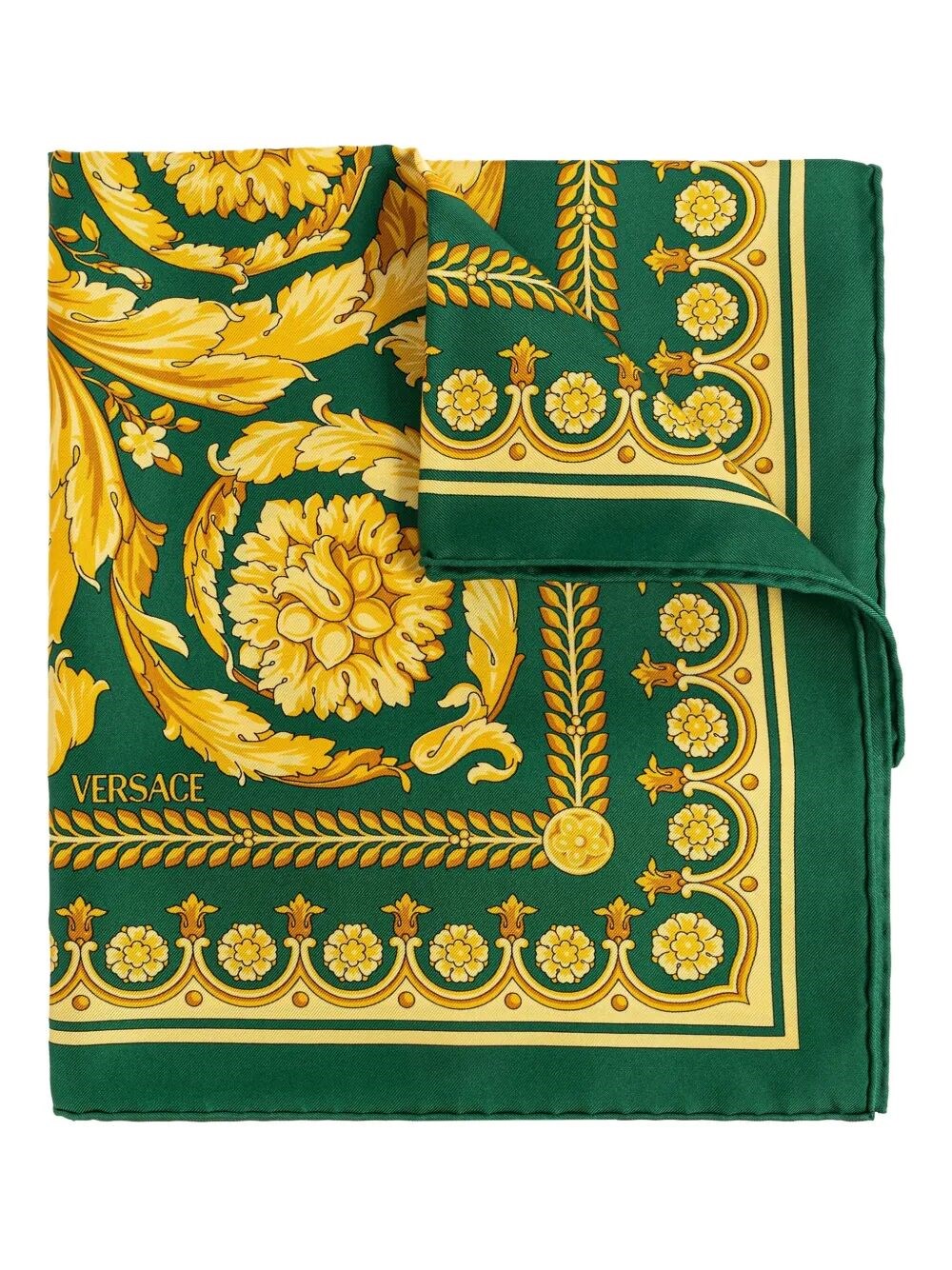VERSACE "Foulard 90X90 Barocco 92" Printed Bio Silk Twill　VERSACE 「Foulard 90X90 Barocco 92」 プリント バイオシルクツイル VERSACE