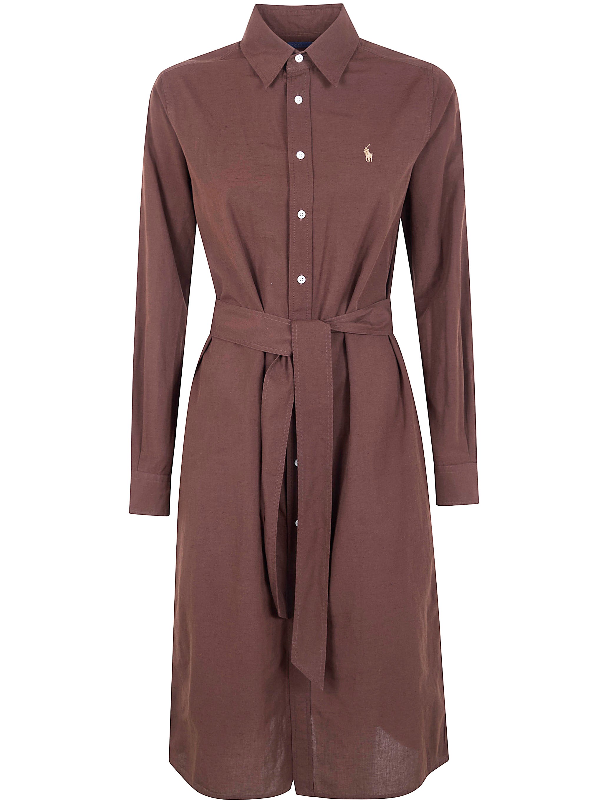 POLO RALPH LAUREN Long Sleeves Shirt Midi Dress