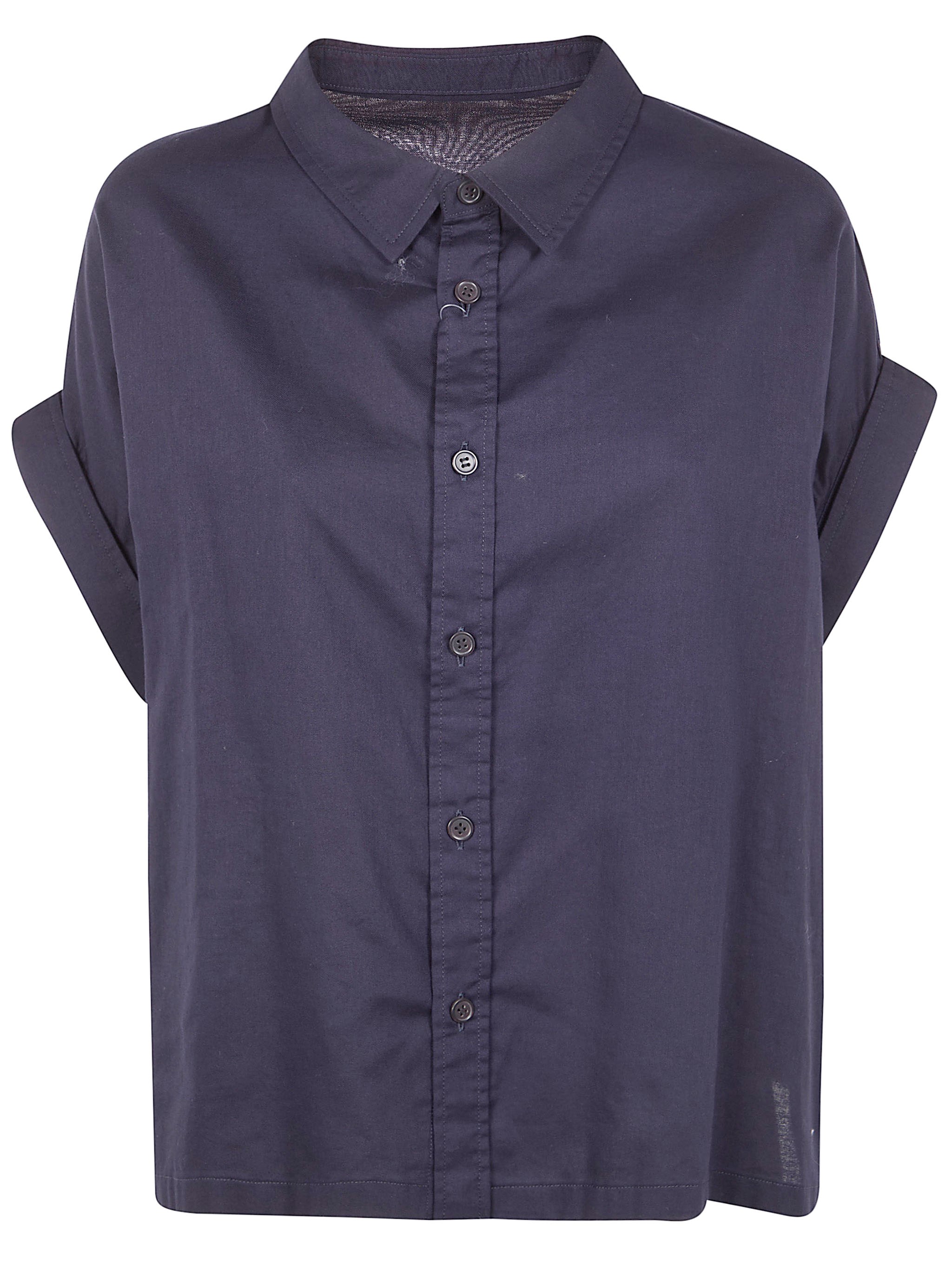 Y's Short Sleeve Short Blouse In Blue