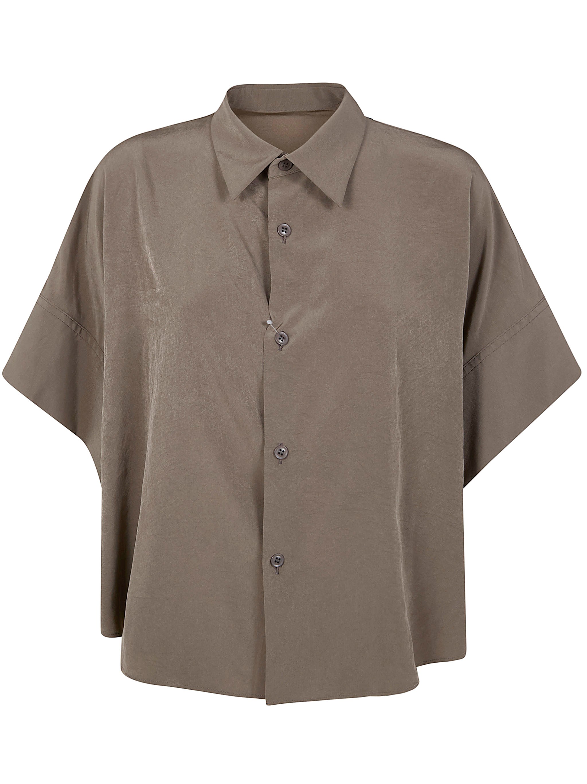 Y's Short Cuffs Blouse In Brown