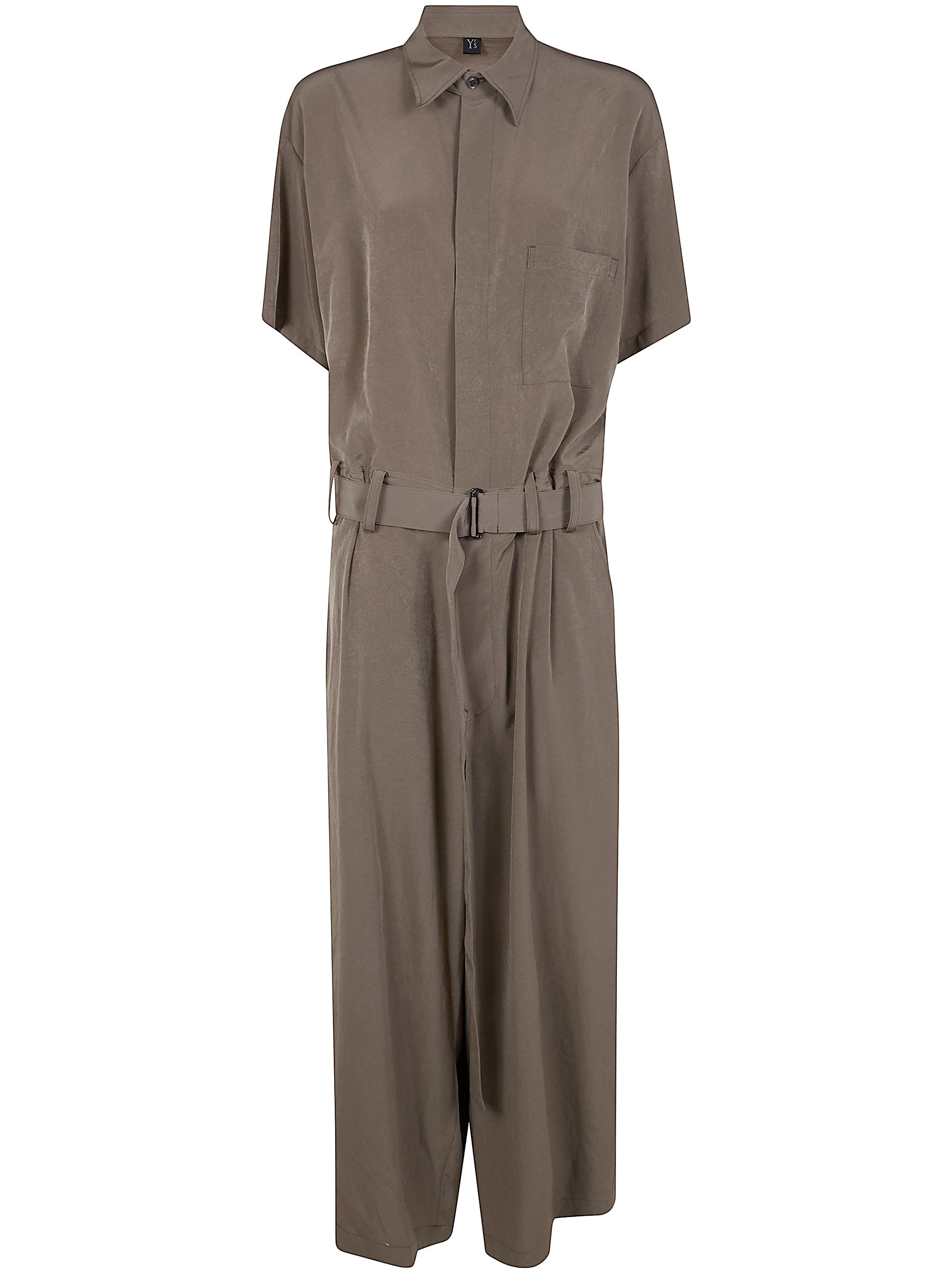 Y's Fly F Half Sleeve Overalls In Brown