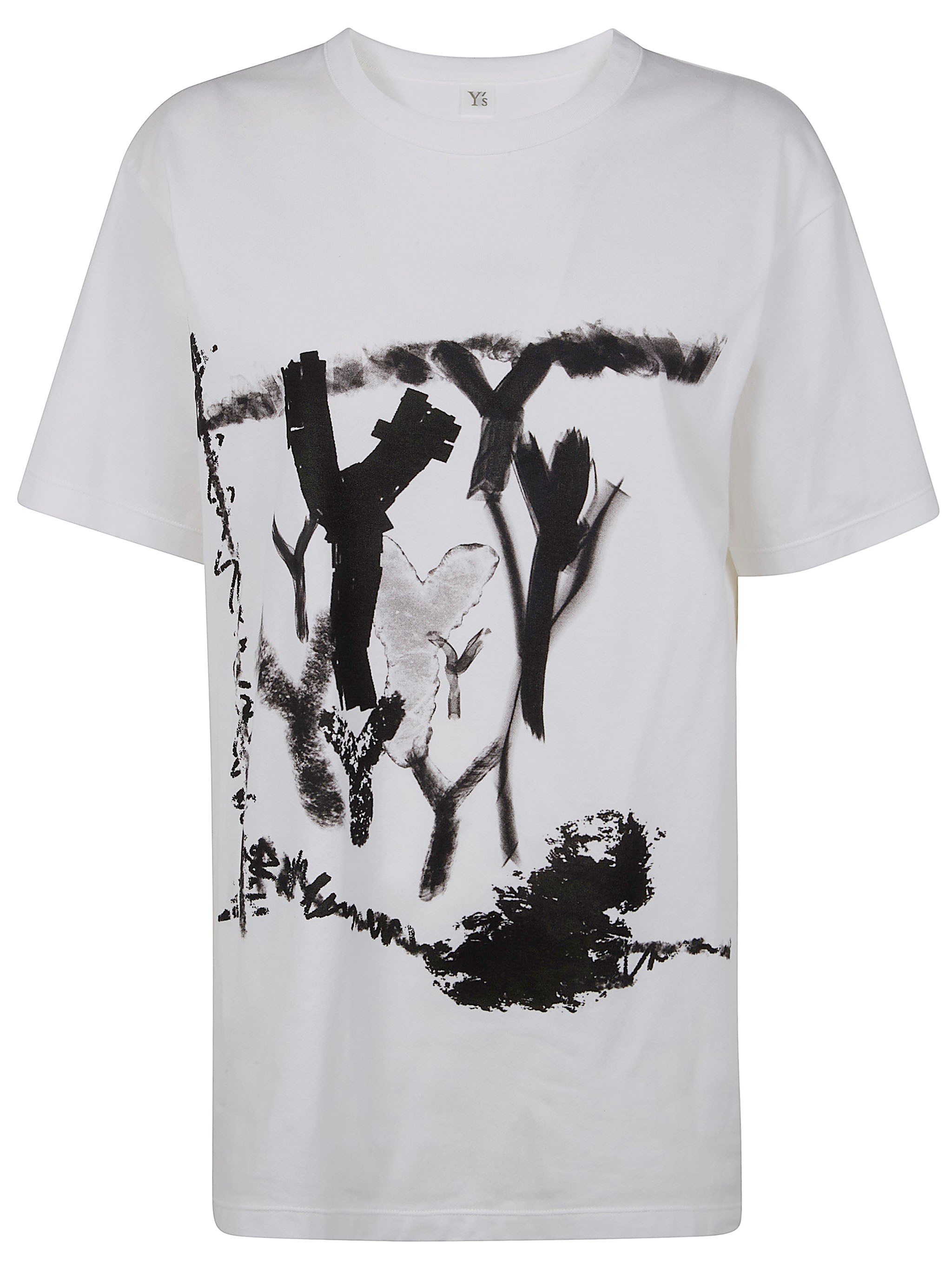 Y`S Round Neck Half Sleeve T-Shirt