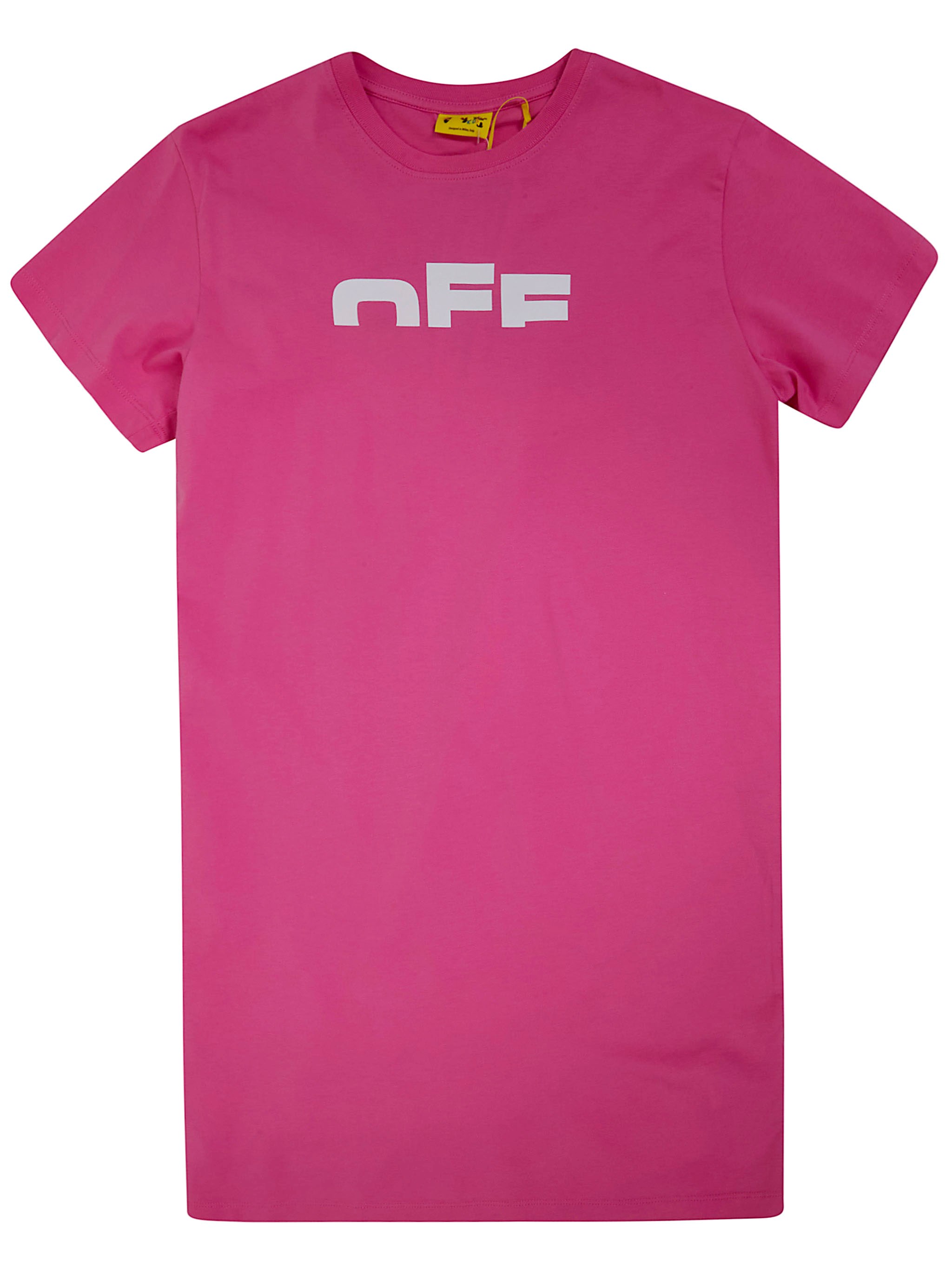 OFF WHITE KIDS "Type" Logo Tee Dress Ss