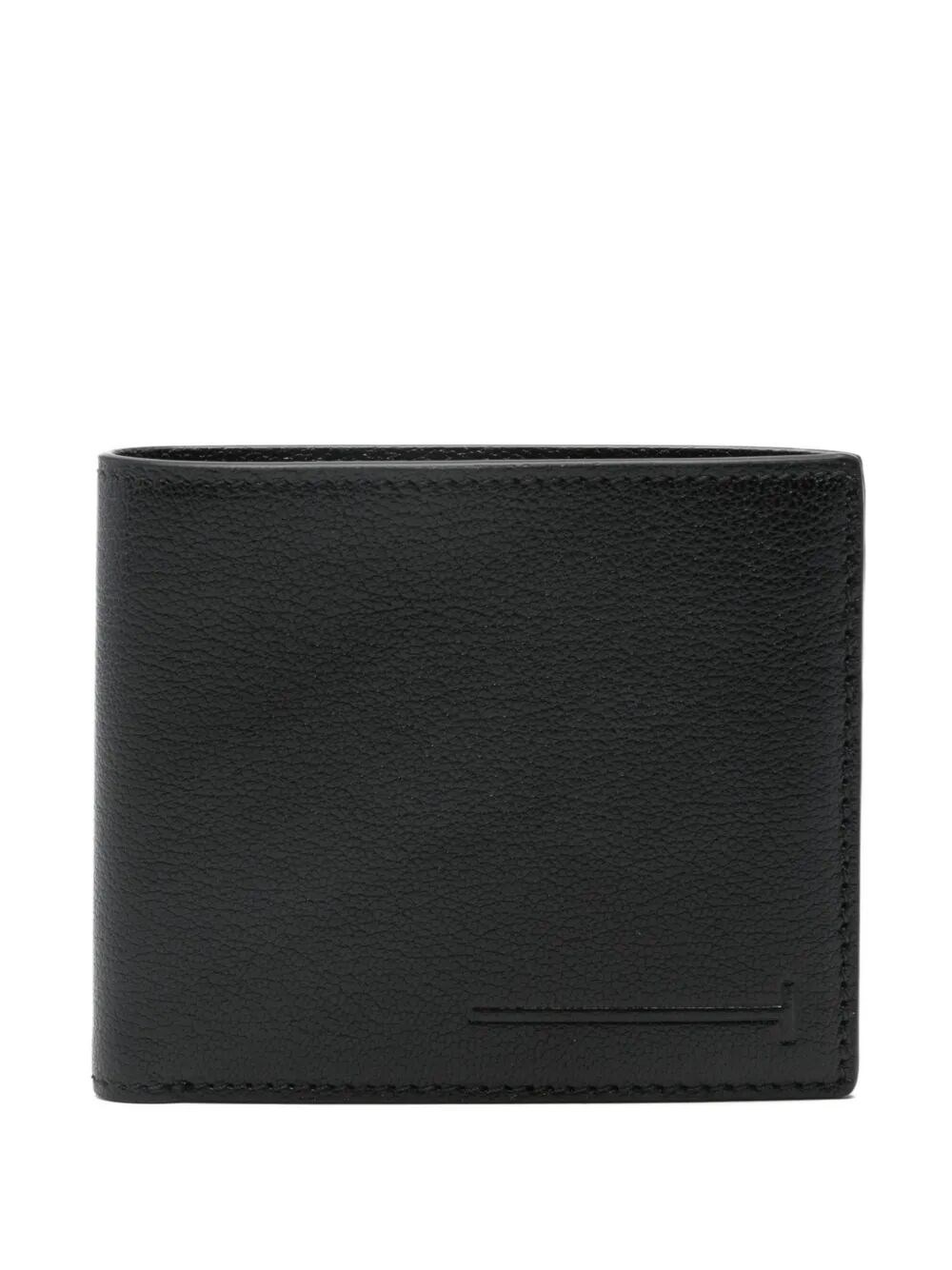 TOM FORD TOM FORD Supple Grain Leather Elongated T Line Classic Bifold Wallet　TOM FORD しなやかなグレインレザー 細長い T ライン クラシック 二つ折り財布