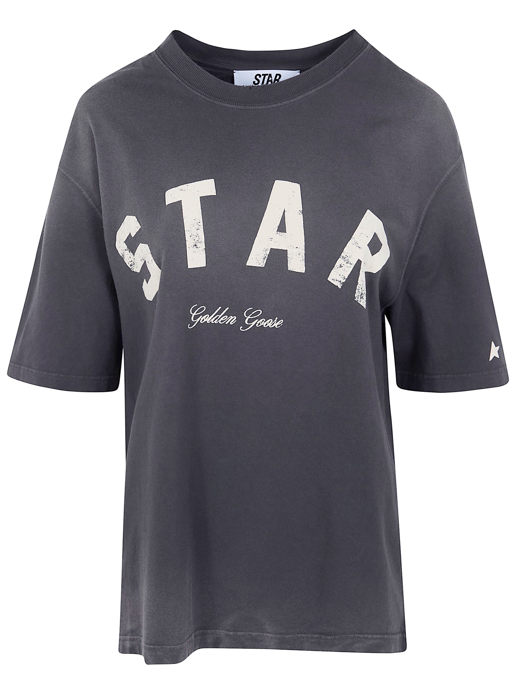 GOLDEN GOOSE "Star" Unisex Relaxed Fit T-Shirt Cotton Jersey Sunfaded　GOLDEN GOOSE "スター" ユニセックス リラックスフィット Tシャツ コットンジャージー サンフェード GOLDEN