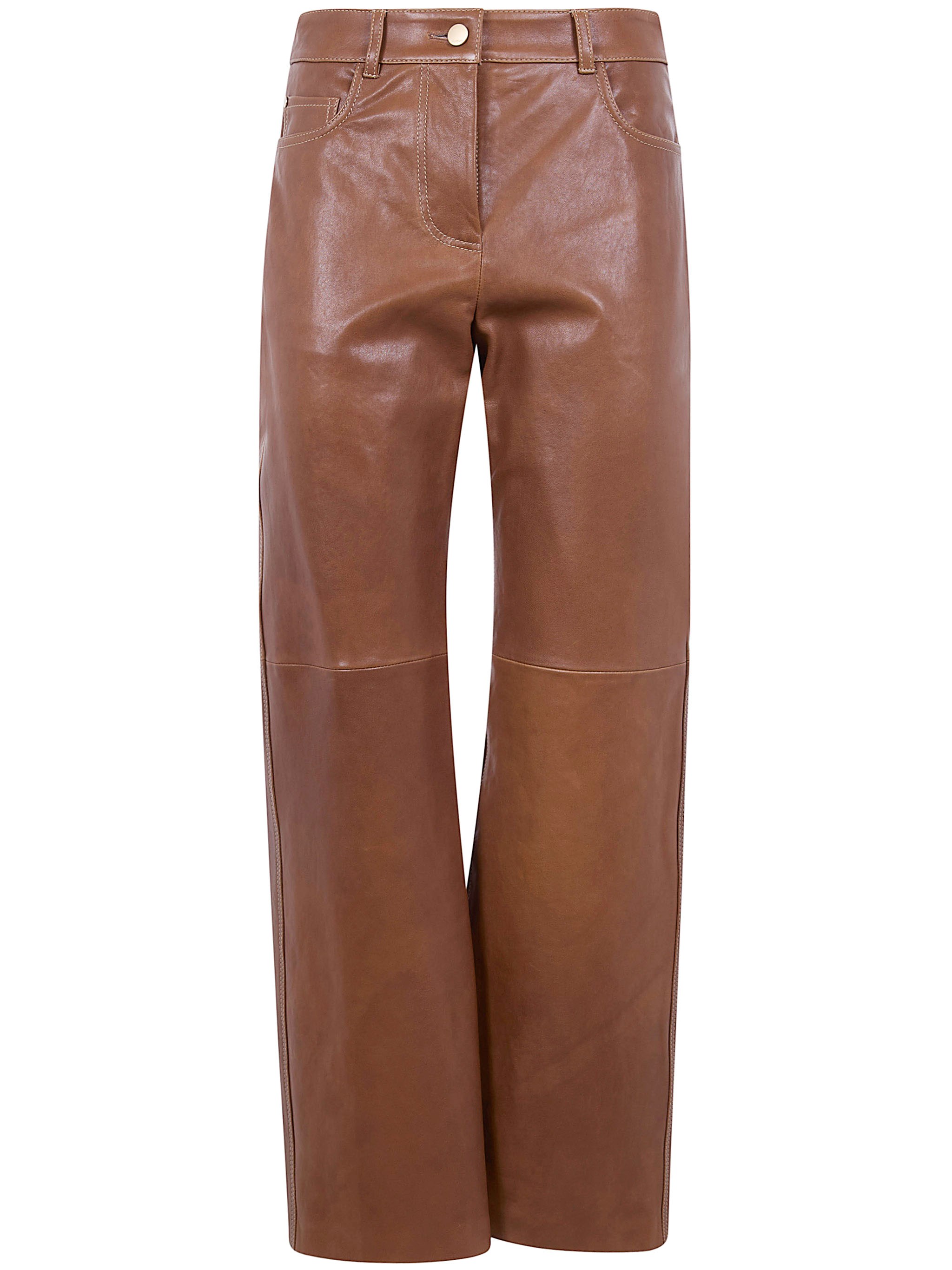 MAX MARA S "Smmviolino" Leather 5 Pockets Trousers