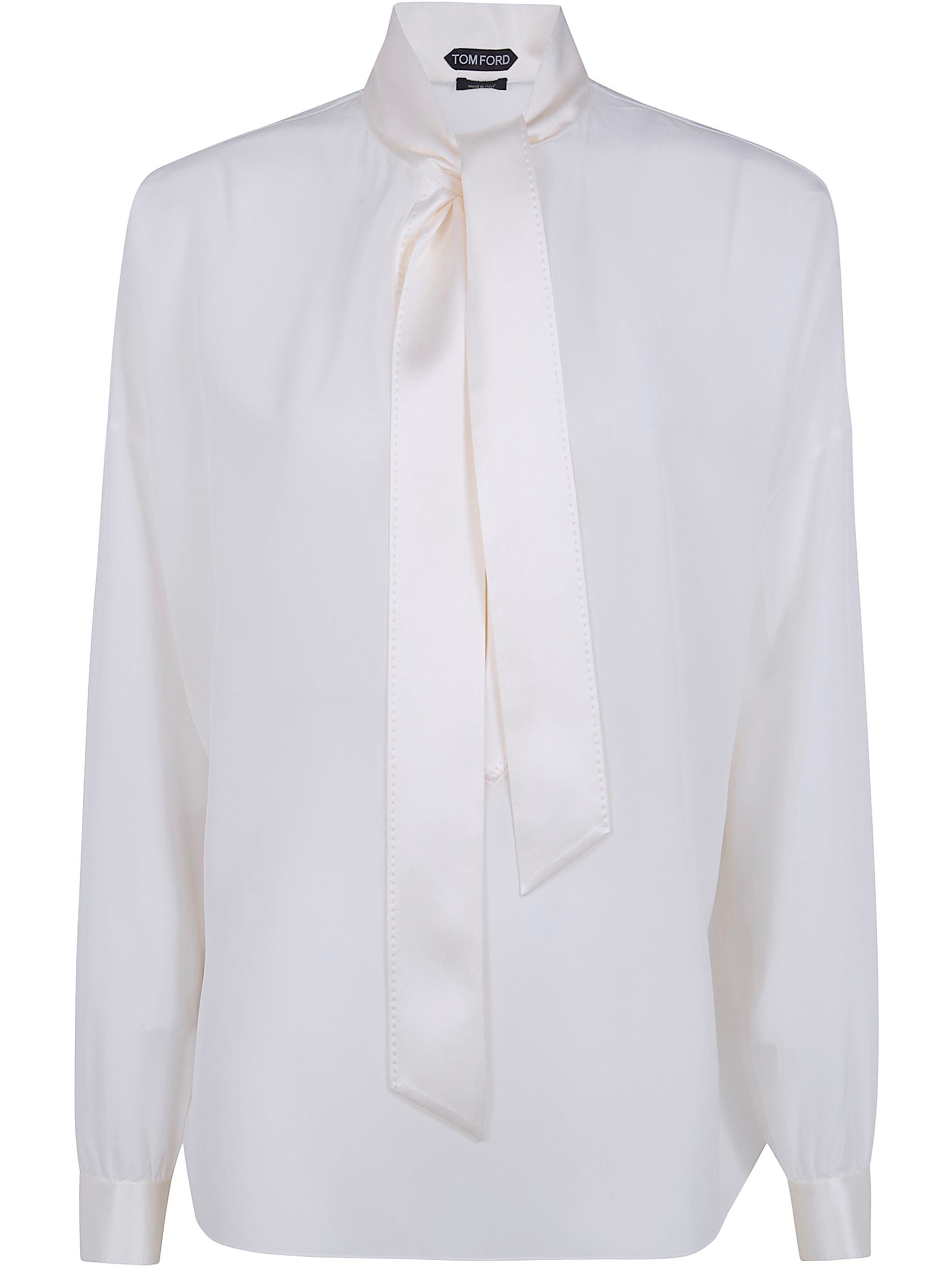 TOM FORD TOM FORD Silk Crepe De Chine Lavalliere Tunic Top　TOM FORD シルククレープデシン ラバリエール チュニック トップス