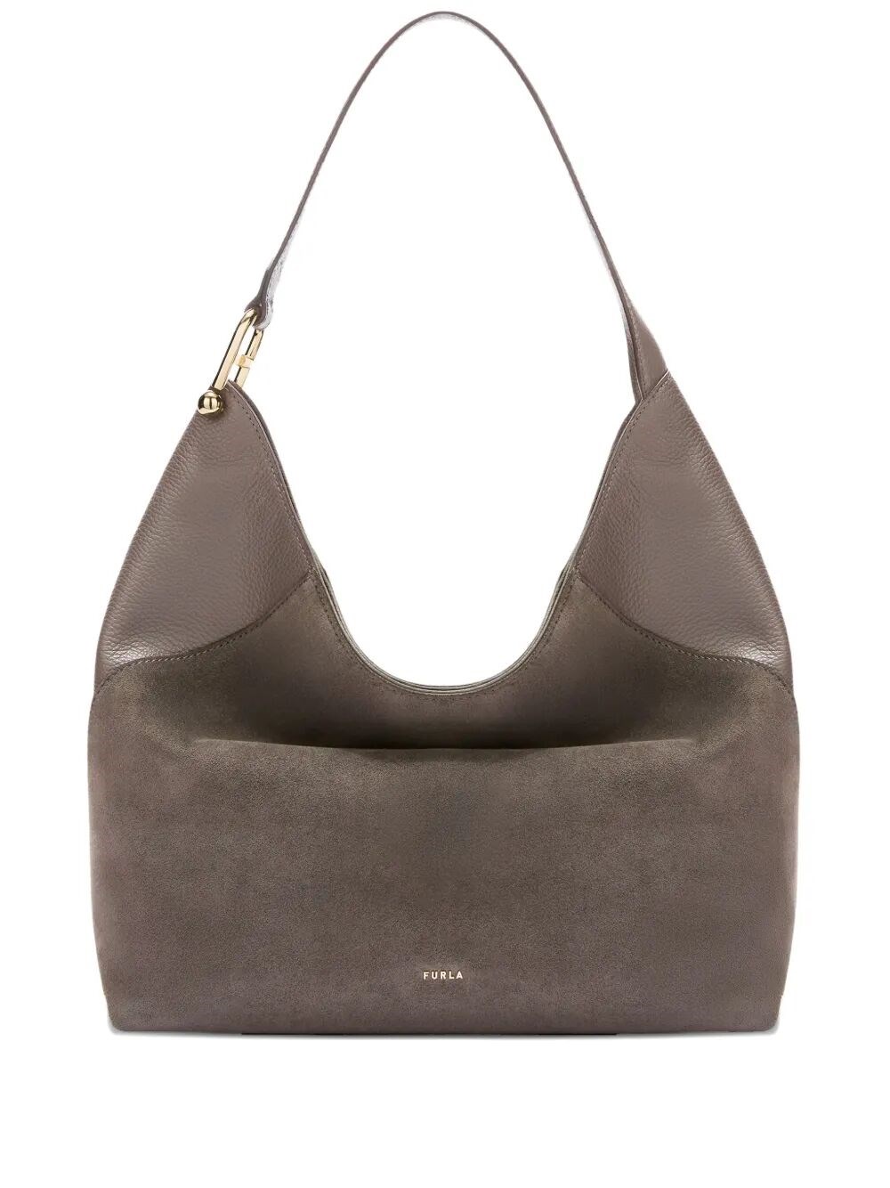 FURLA "Furla Lara" Suede Calf Leather Large Hobo Bag