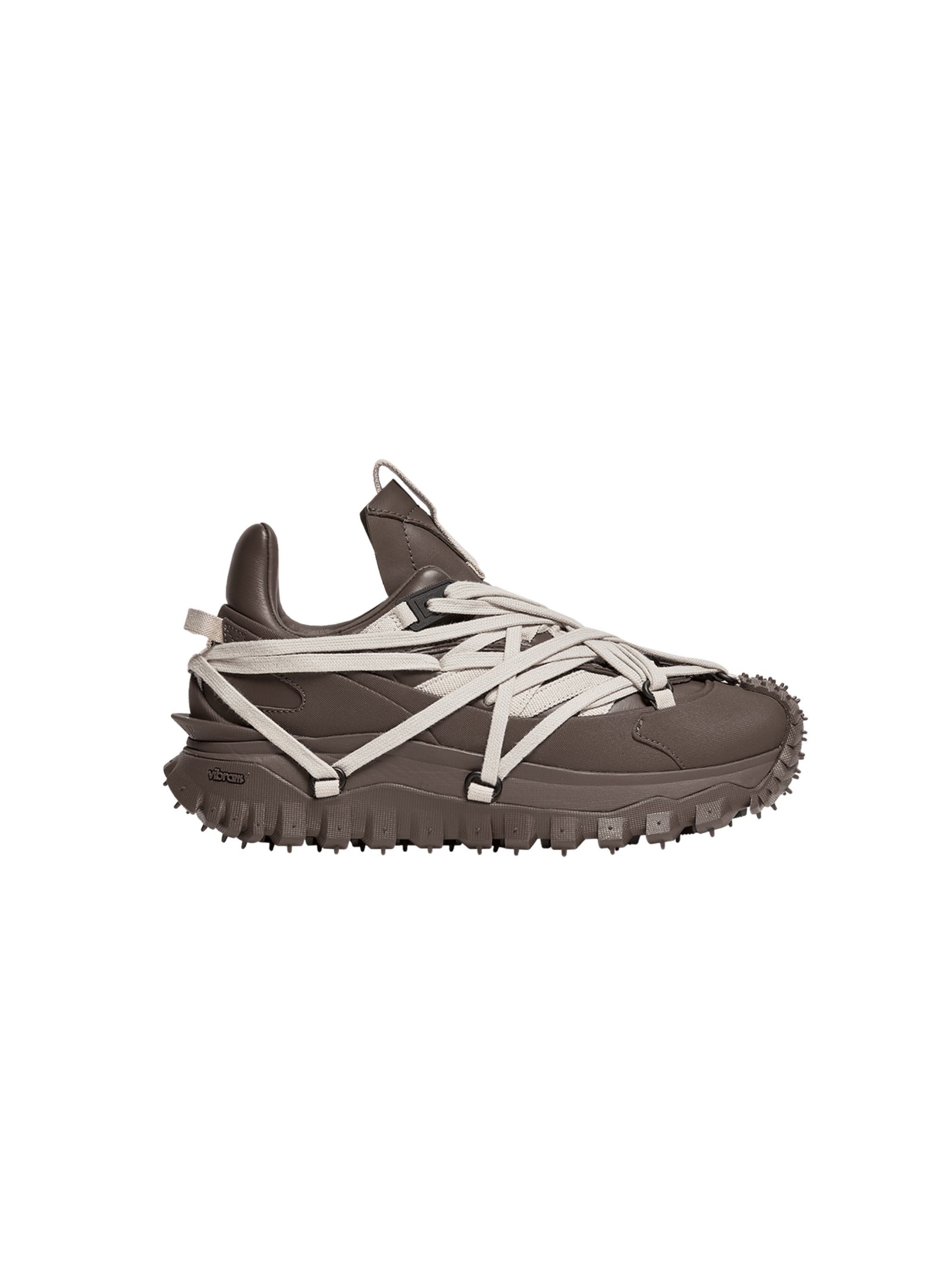 RICK OWENS MONCLER "Trailgrip Megalace" Leather Sneakers