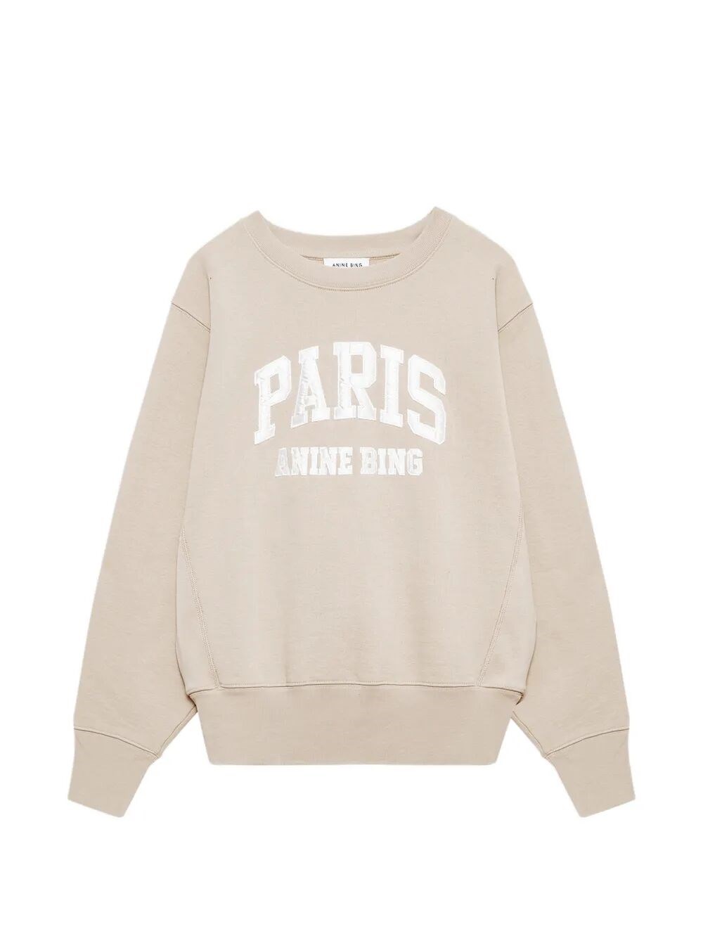Anine Bing 'harry' Shrunken Sweatshirt Paris In Neutral