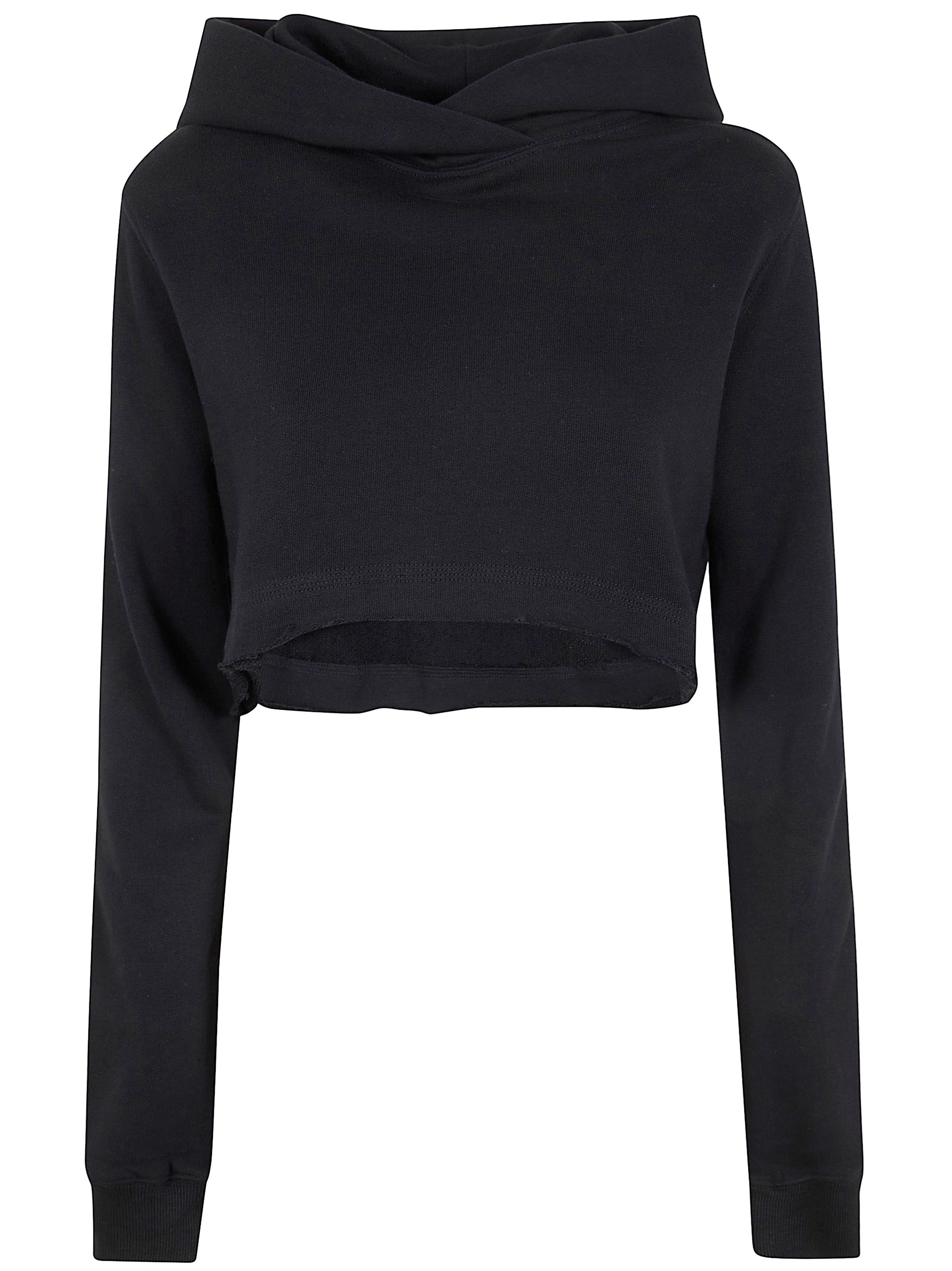 THOM KROM Hooded Cropped Fleece