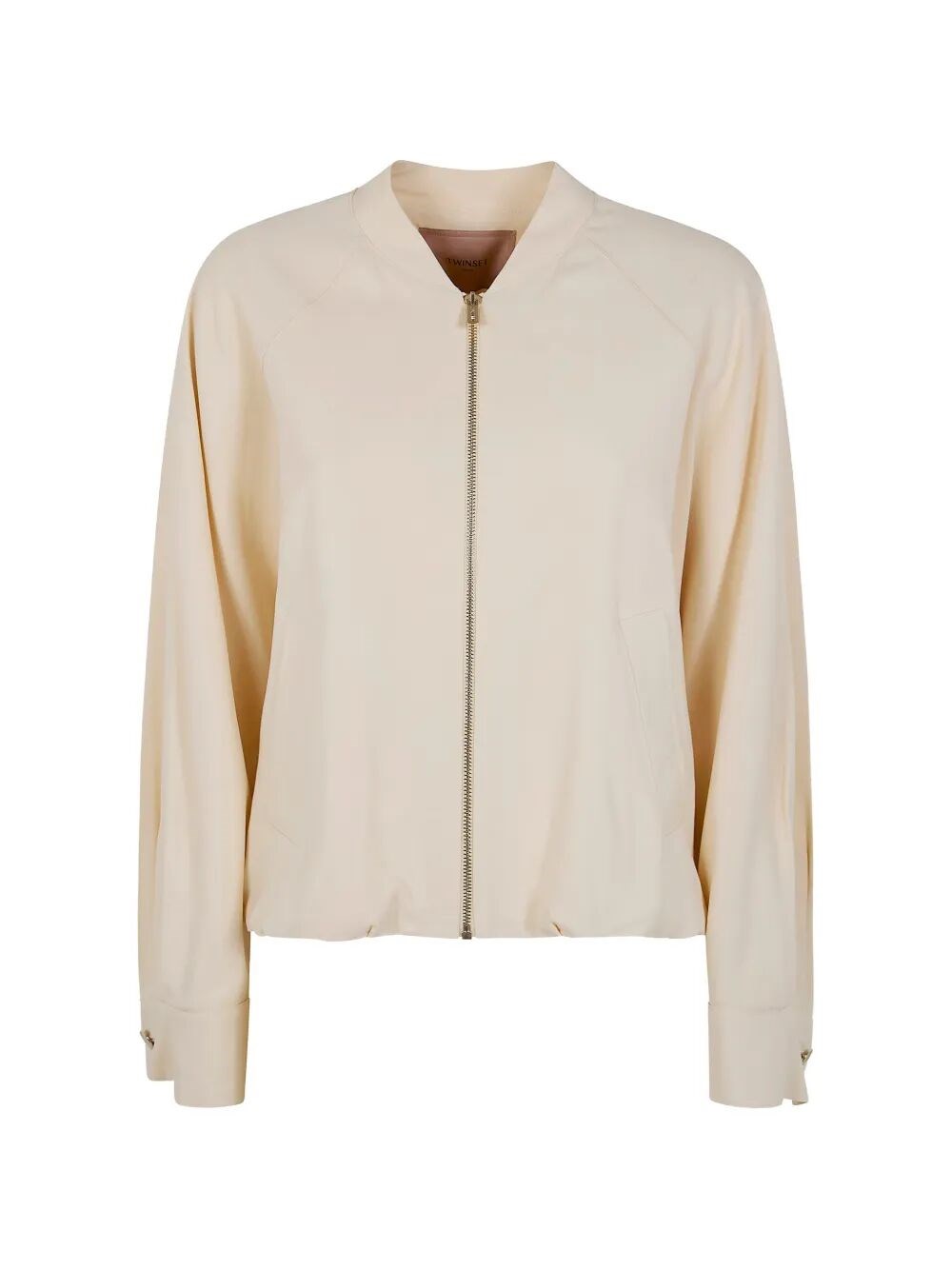 Twinset Fullzip Bomber Jacket In White