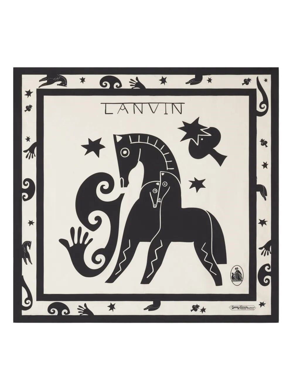 LANVIN 'Horse' Foulard 90X90