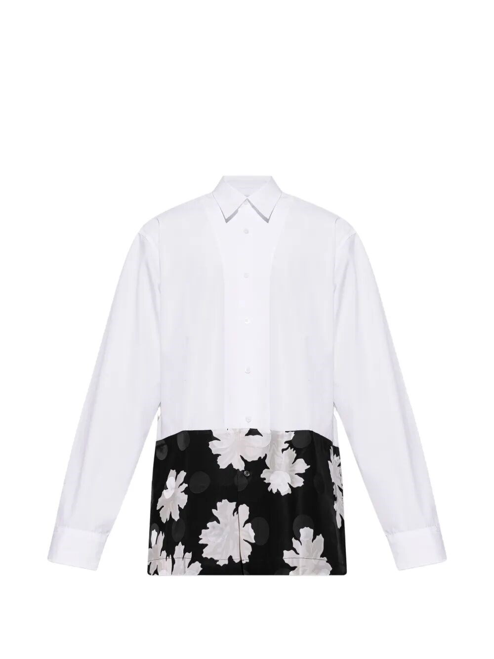 Dries Van Noten "capero" Bicolor Shirt In White