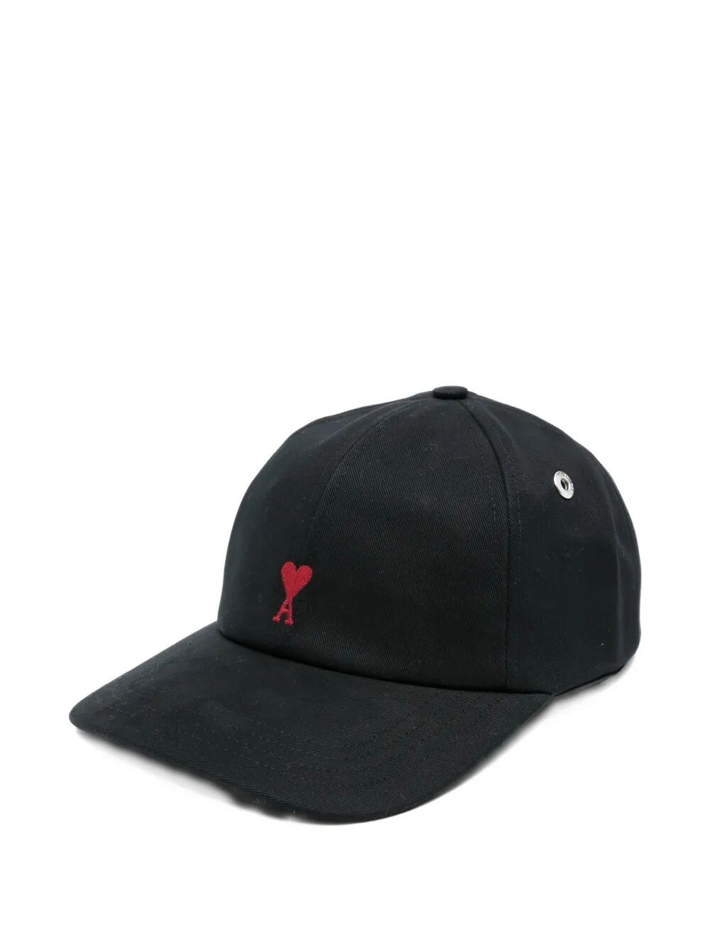 AMI ALEXANDRE MATTIUSSI Black "Ami De Coeur" Embroidery Cap