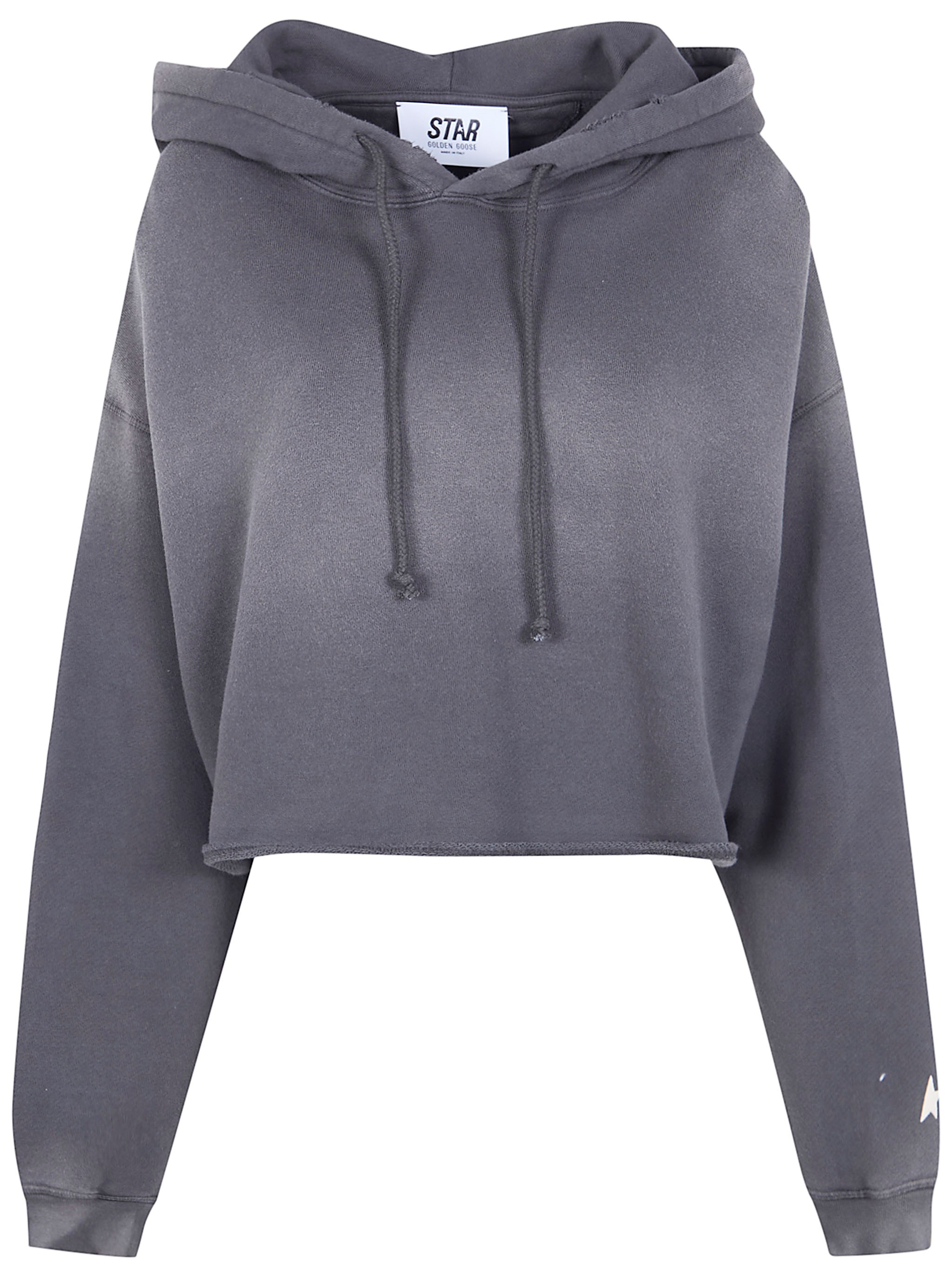 GOLDEN GOOSE "Star W`S" Oversize Cropped Hoodie Sunfaded Wash Star Gol　GOLDEN GOOSE "Star W`S" オーバーサイズ クロップド パーカー サンフェード ウォッシュ スター ゴル GOLDEN