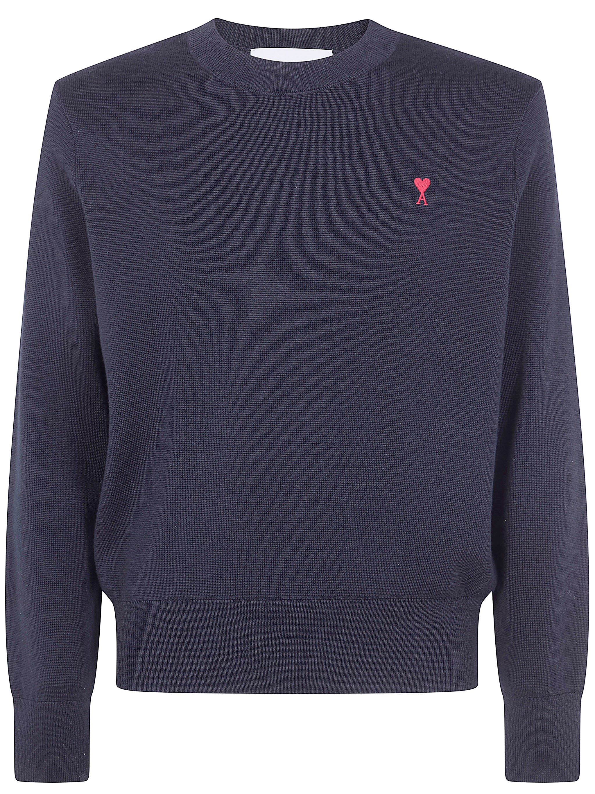 Ami Alexandre Mattiussi Rundhalspullover mit kontrastierendem Ami de Coeur