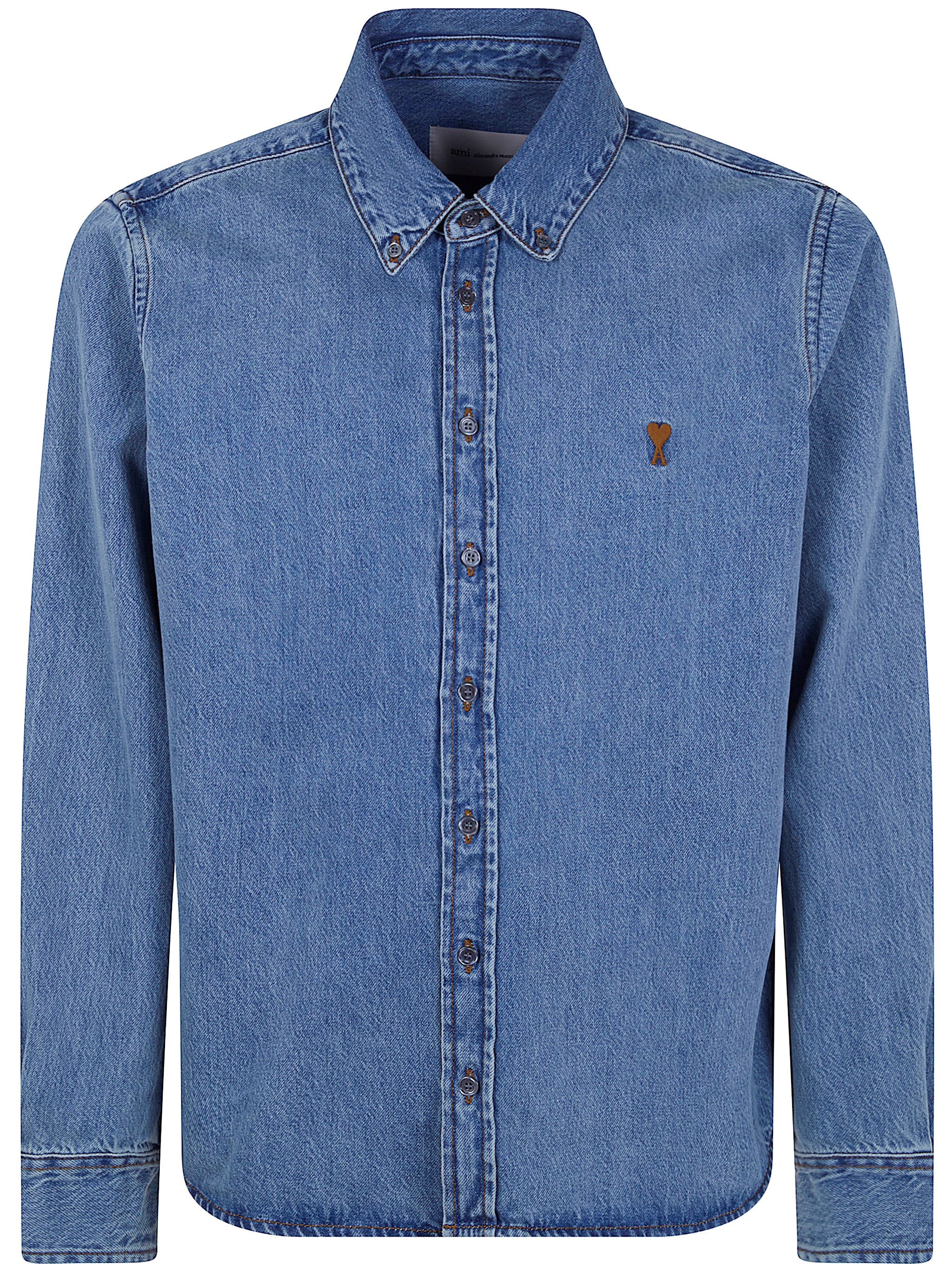 AMI ALEXANDRE MATTIUSSI Contrasted "Ami De Coeur" Shirt