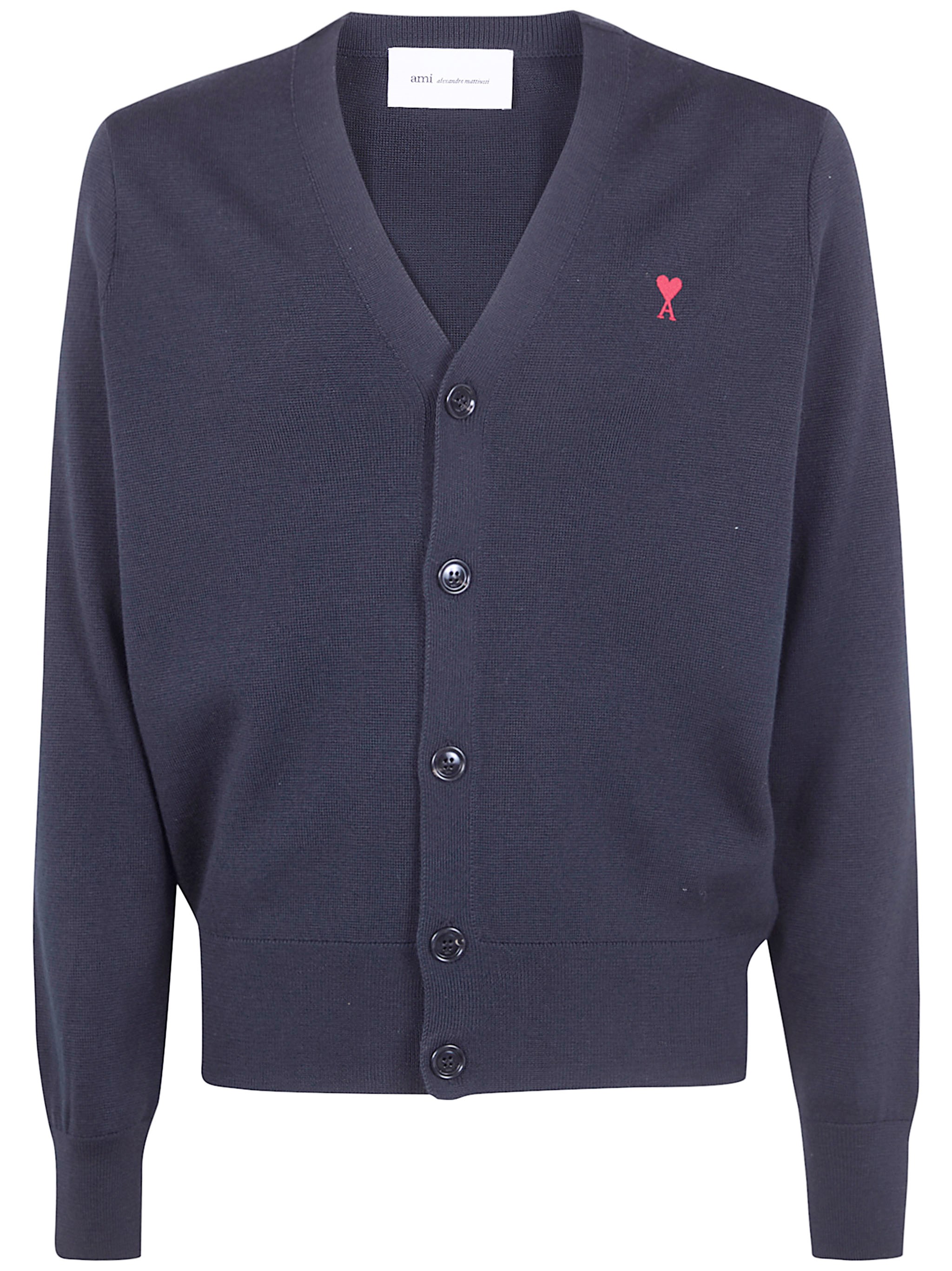 AMI Alexandre Mattiussi Cardigan mit kontrastierendem Ami de Coeur