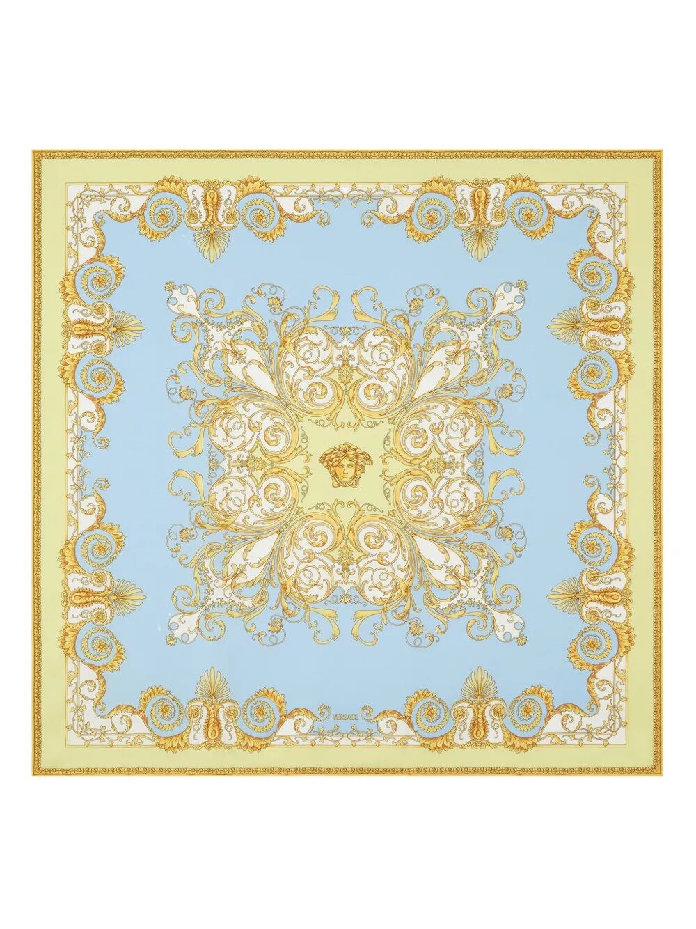 VERSACE "Foulard 90X90 Spring Barocco" Printed Bio Silk Twill