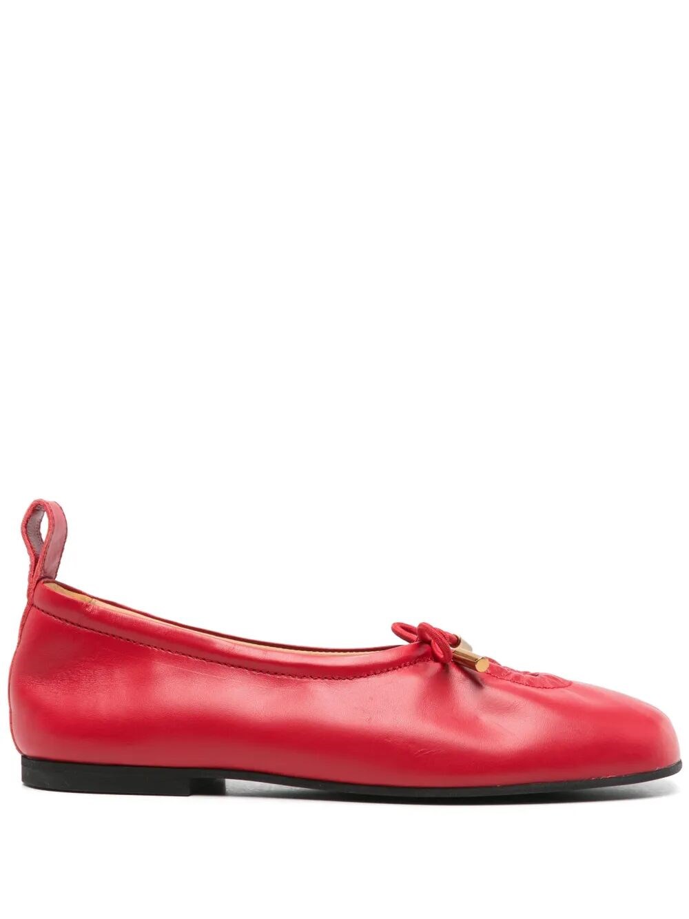 Alohas "rosalind" Leather Ballet Flats In Red
