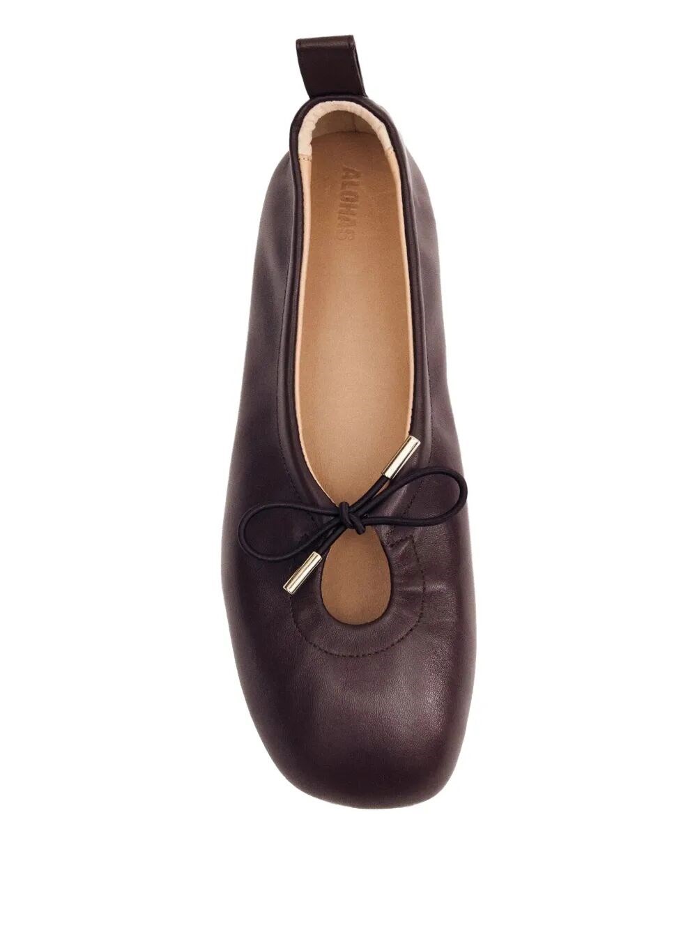 Alohas "rosalind" Leather Ballet Flats In Brown