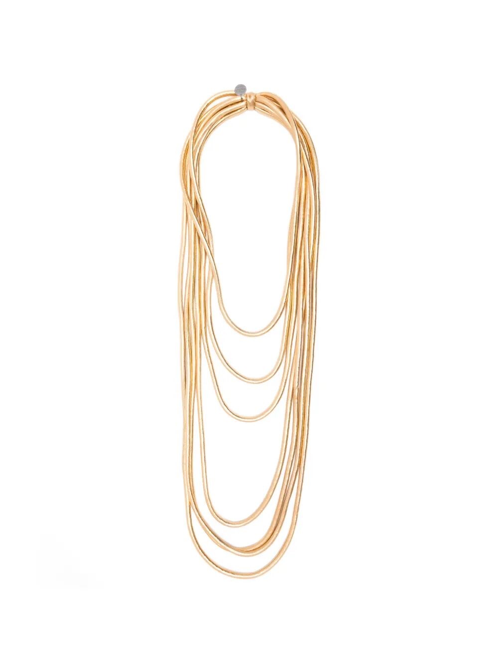 MARIA CALDERARA "Glossy Gold" Short Multi Threads Necklace