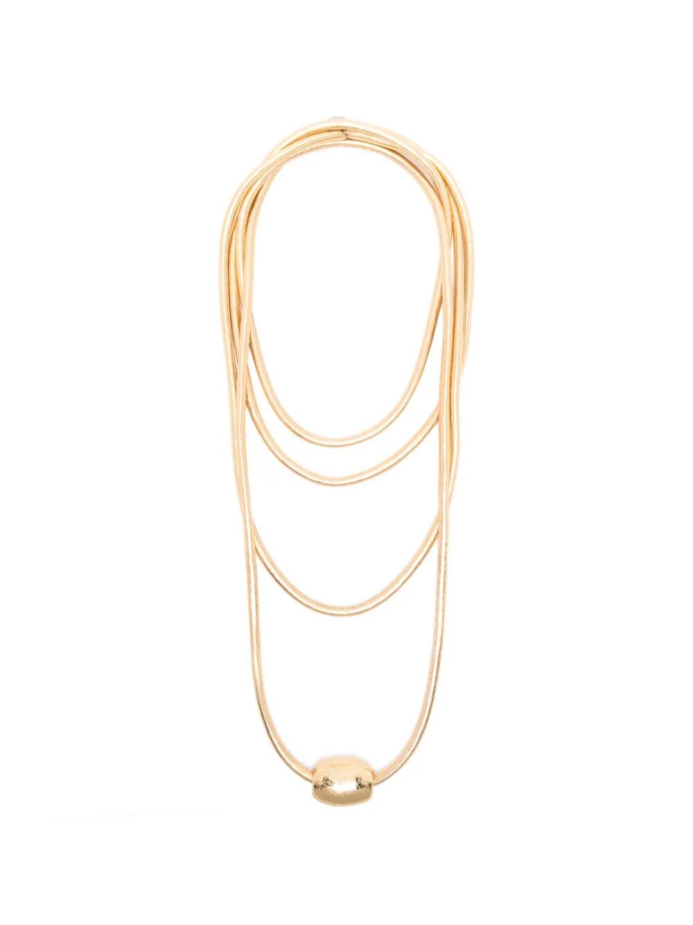MARIA CALDERARA "Glossy Gold" Node Long Necklace