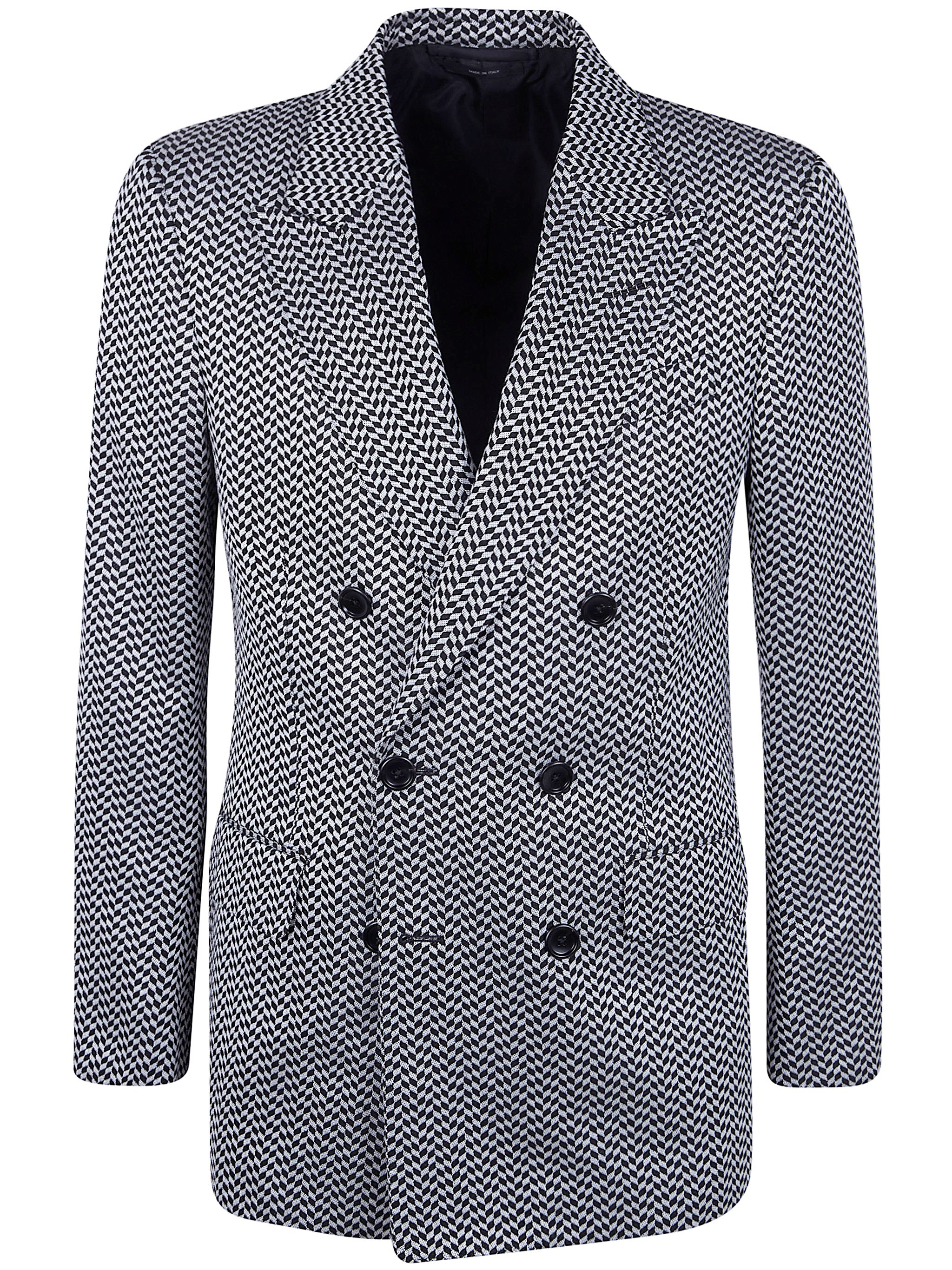 TOM FORD Jacquard Geometric Design Double Breasted Jacket