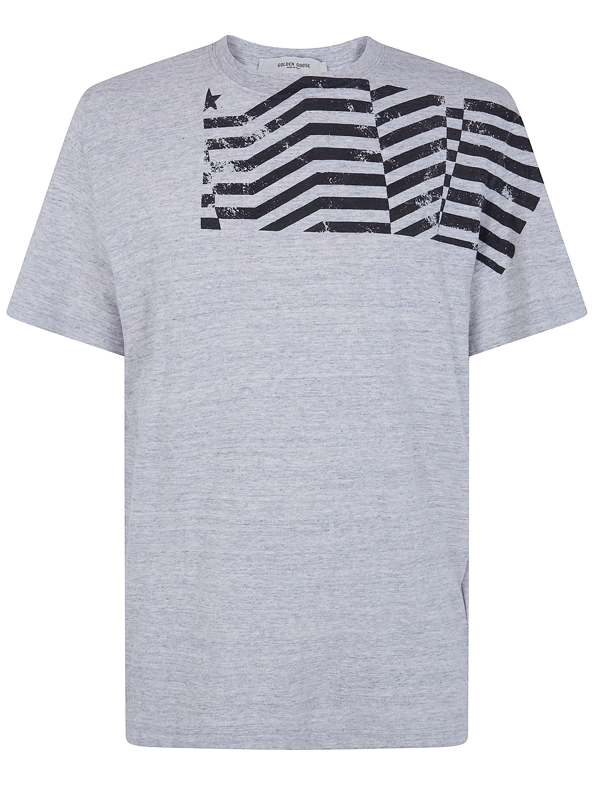 GOLDEN GOOSE "Journey" Unisex Regular T-Shirt Cotton Slub Jersey Flag　GOLDEN GOOSE "Journey" ユニセックス レギュラー Tシャツ コットン スラブジャージ フラッグ GOLDEN