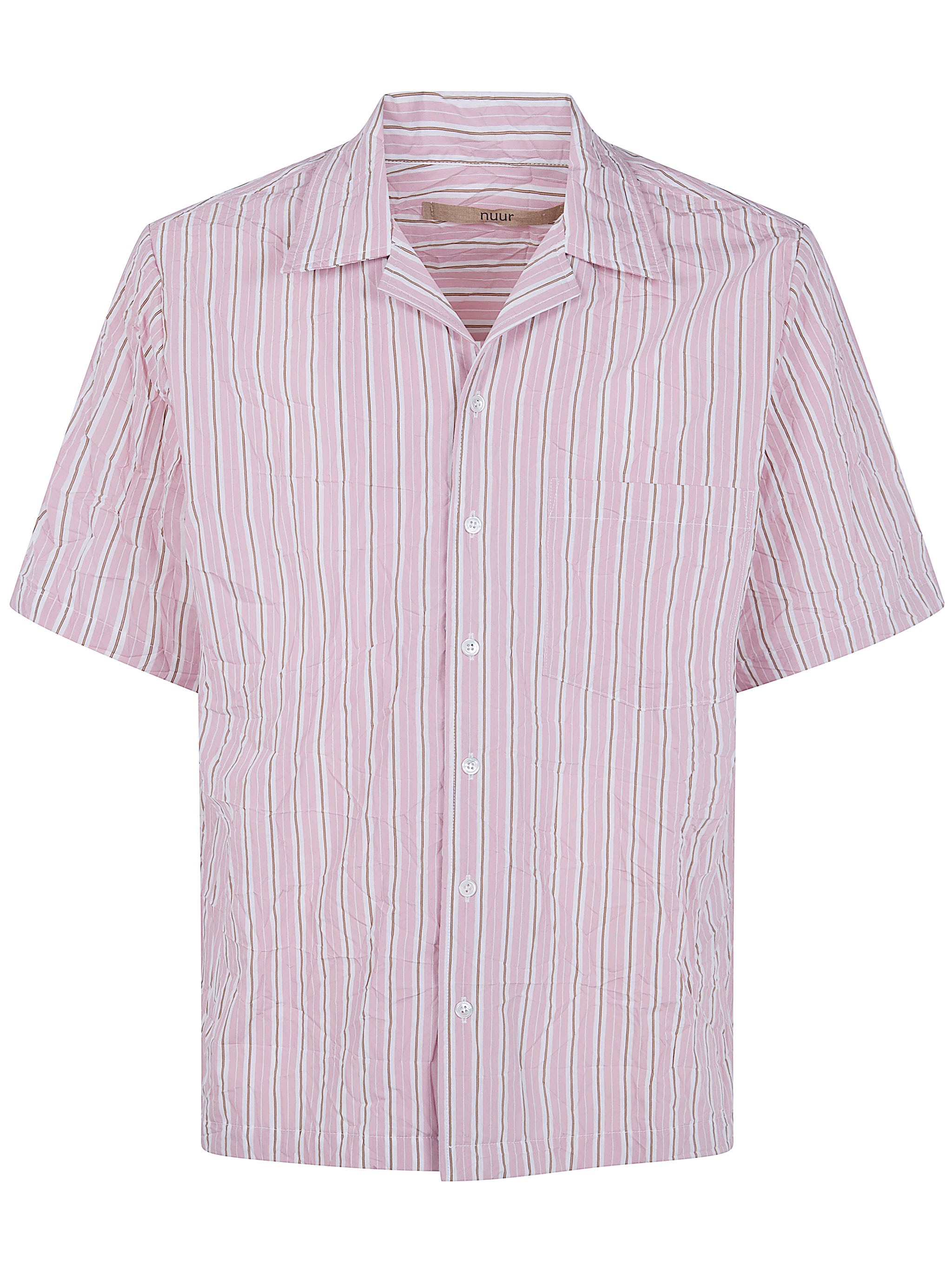 NUUR Striped Short Sleeved Bowling Shirt
