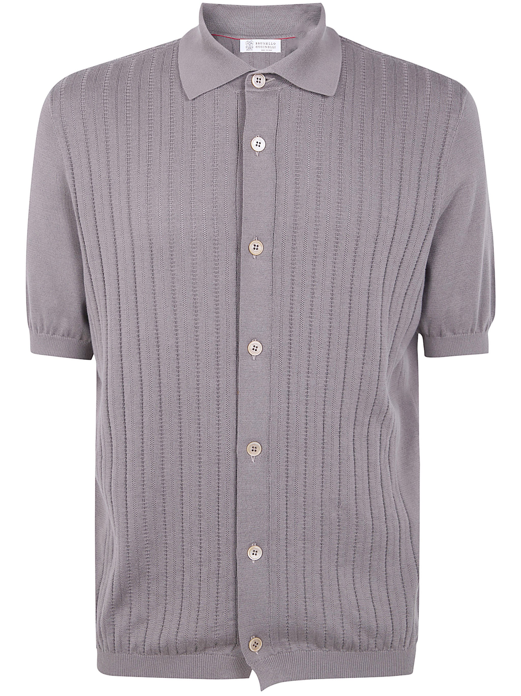 BRUNELLO CUCINELLI Short Sleeves Polo Neck Cardigan