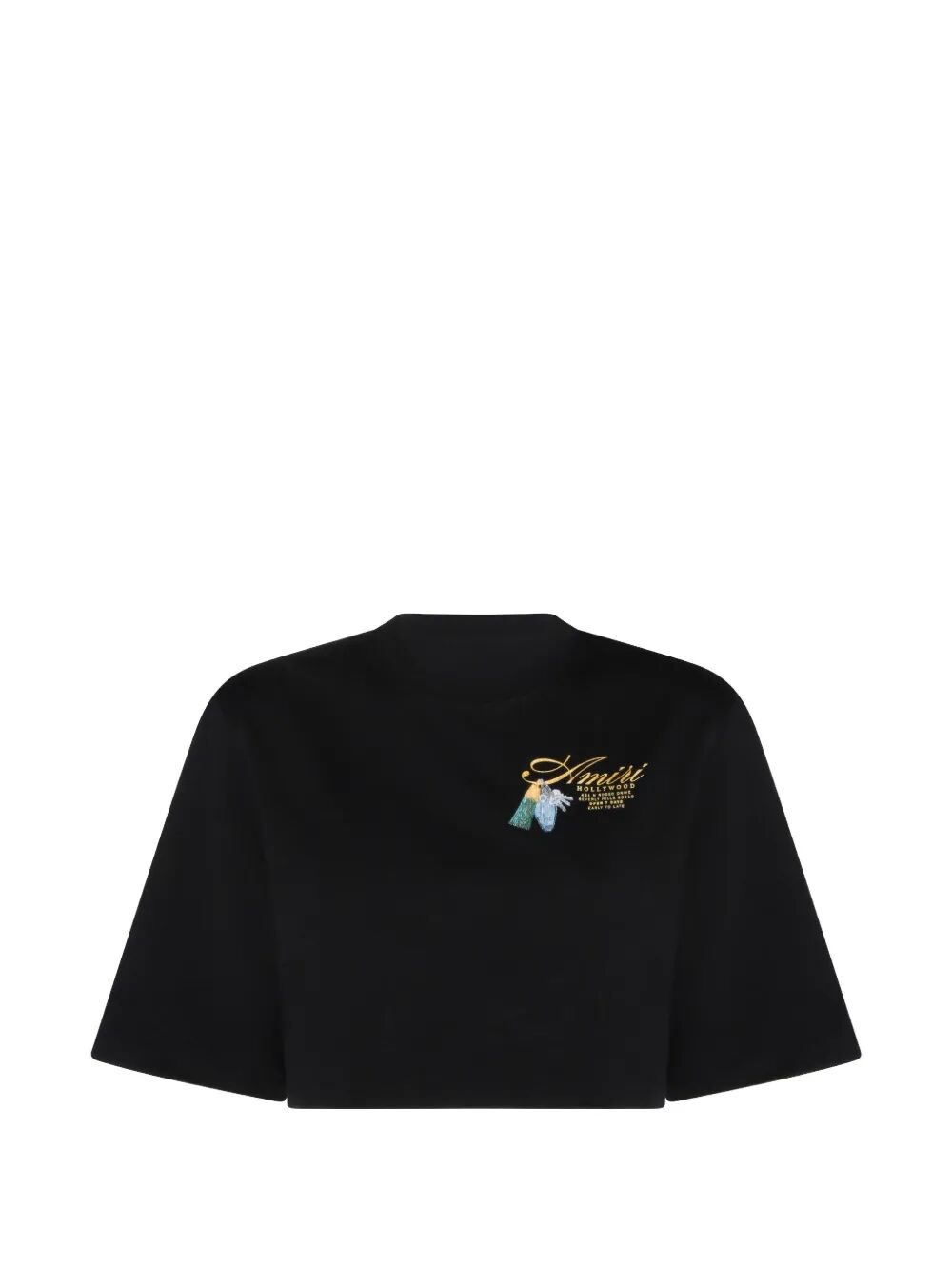 Amiri 'chateau Keys' Cropped Tee In Black