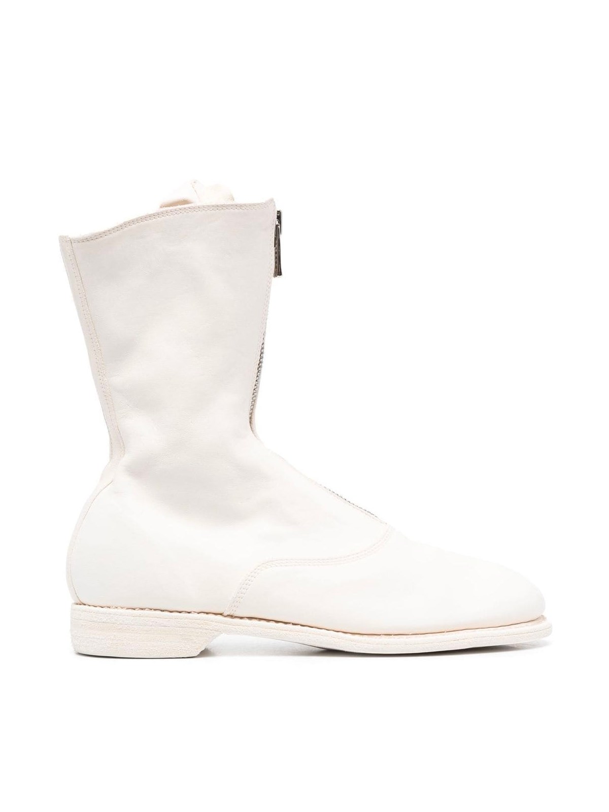 Guidi Women's Front Zip Boot In White